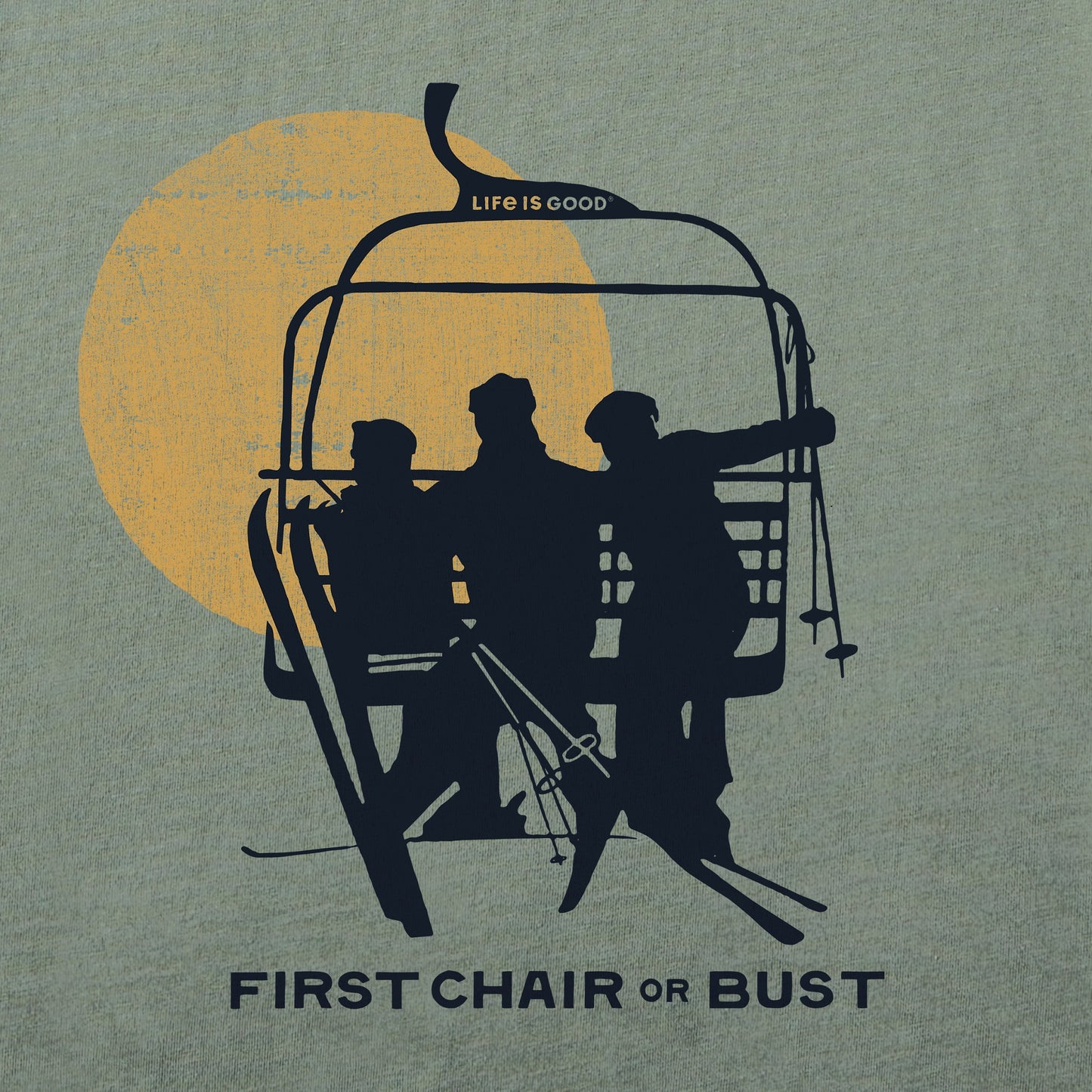 Men's First Chair or Bust Long Sleeve Crusher Tee