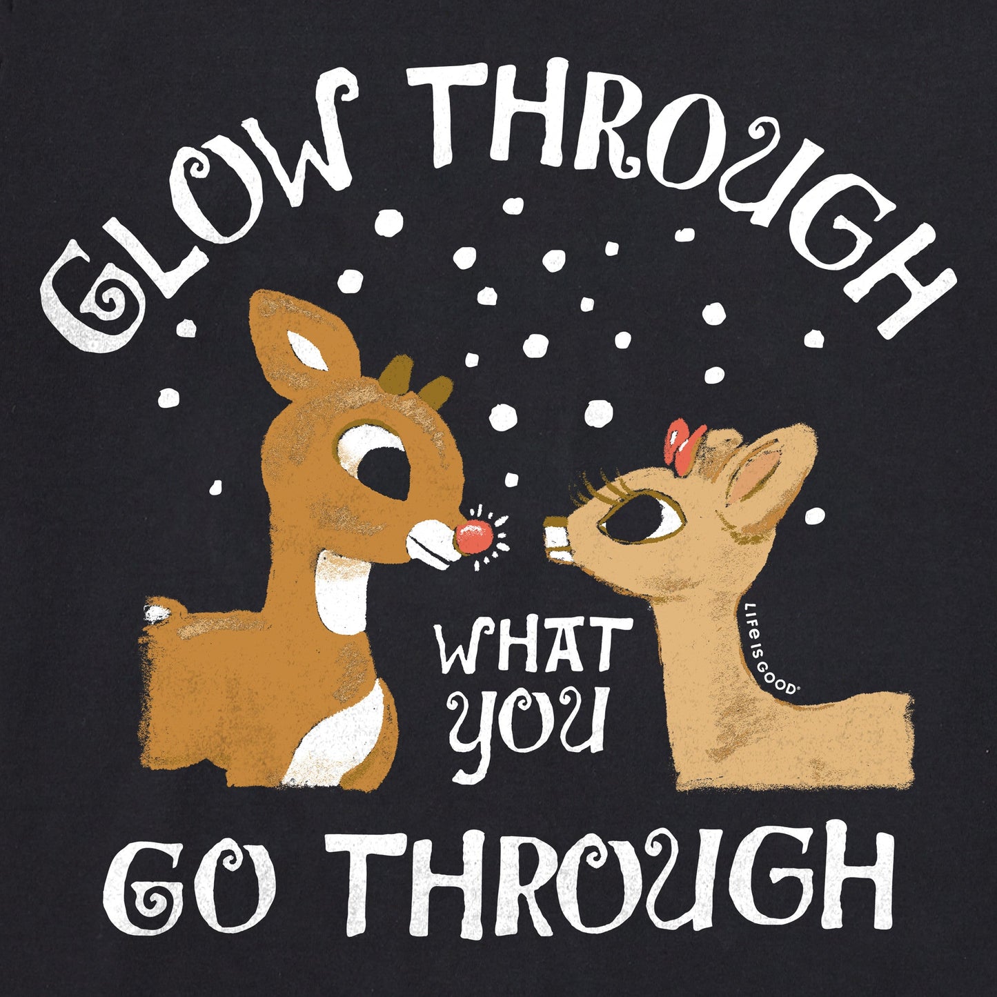 Women's Glow Through What You Go Through Rudolph Long Sleeve Crusher Tee