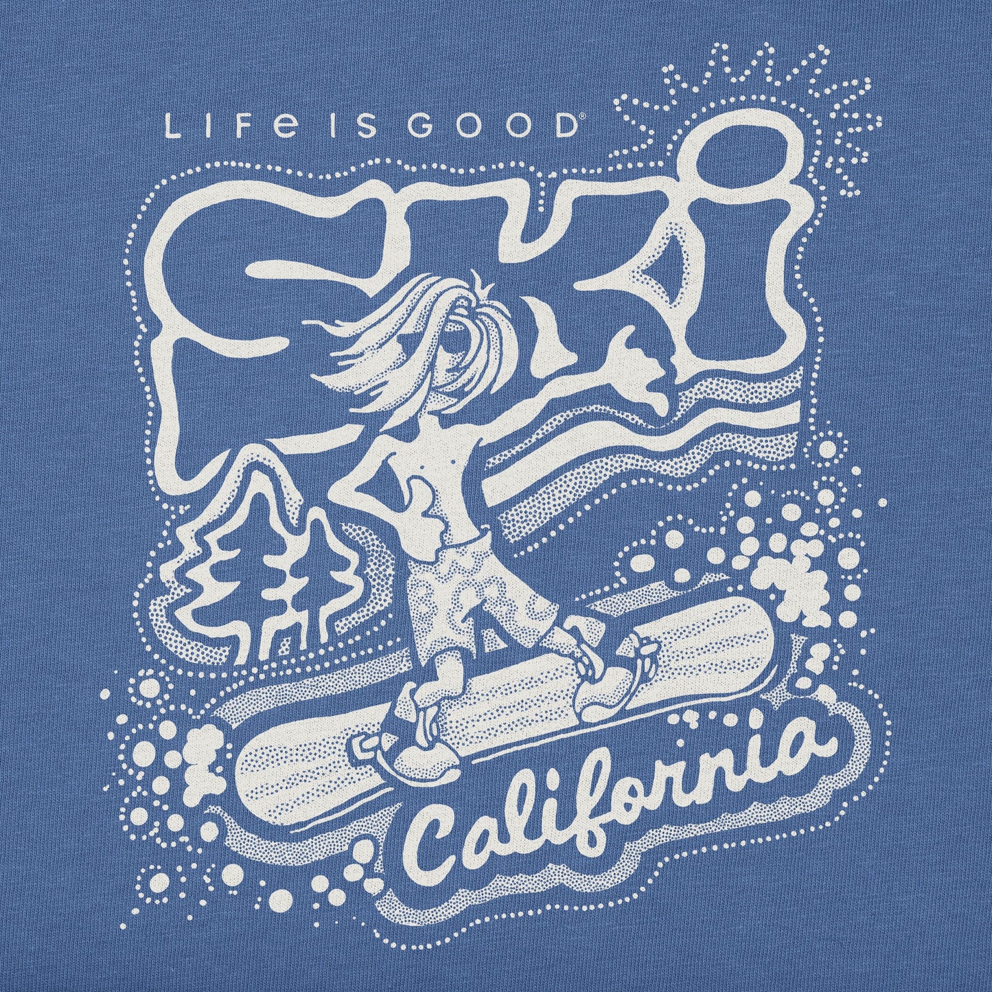 Women's Ski California Snowboard Long Sleeve Crusher Tee