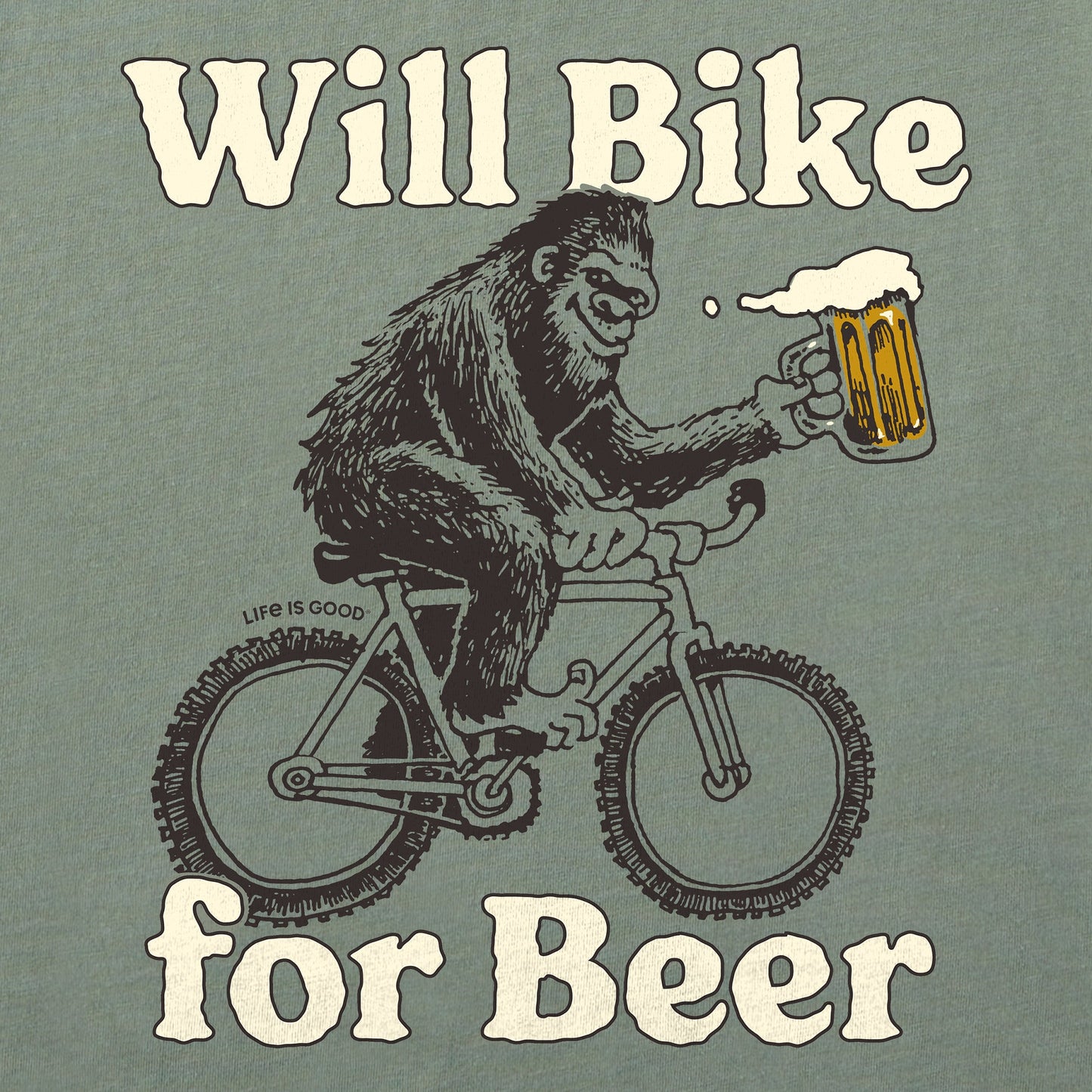 Men's Will Bike for Beer Short Sleeve Crusher Tee