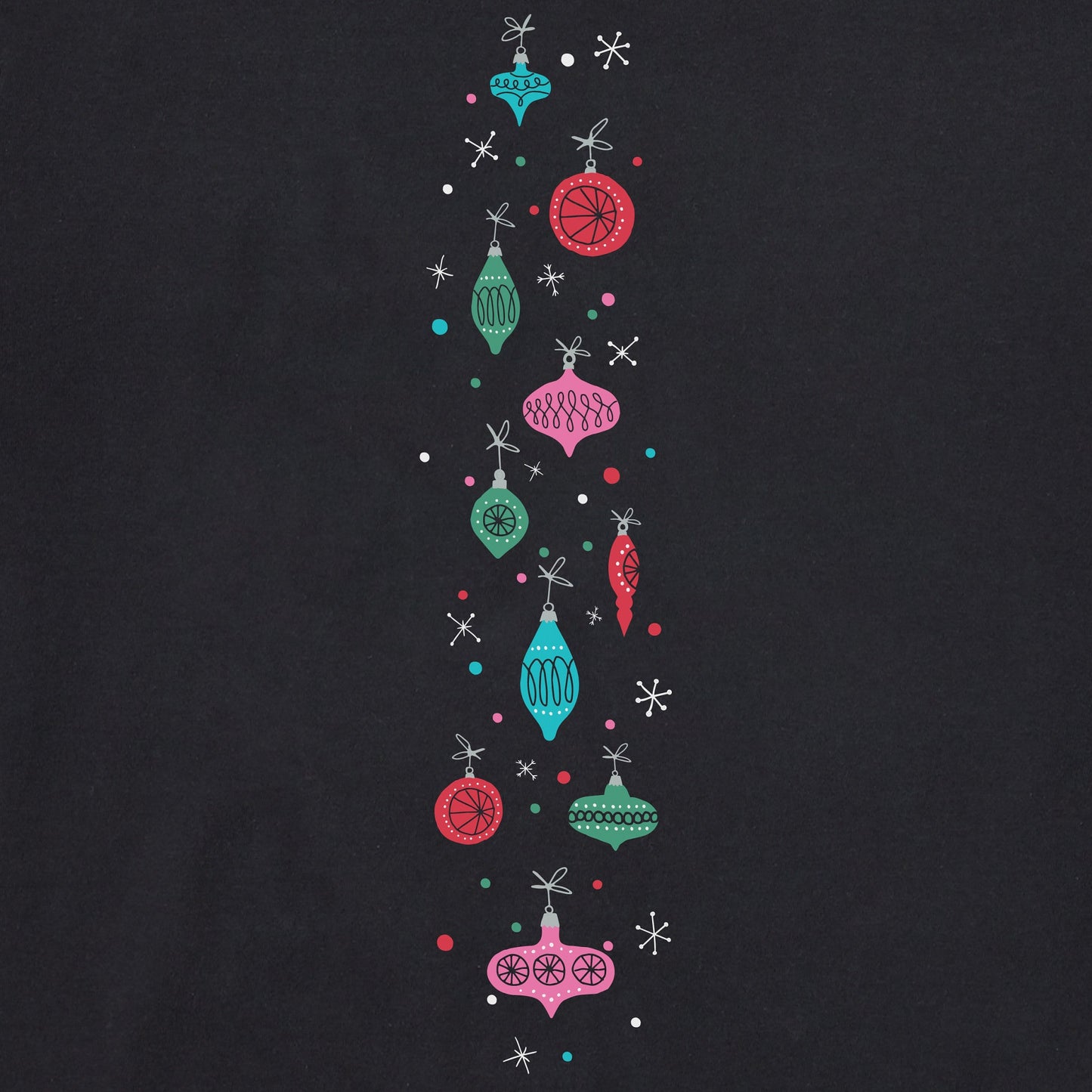 Women's Retro Ornament Sleeve Long Sleeve Crusher Boxy Tee