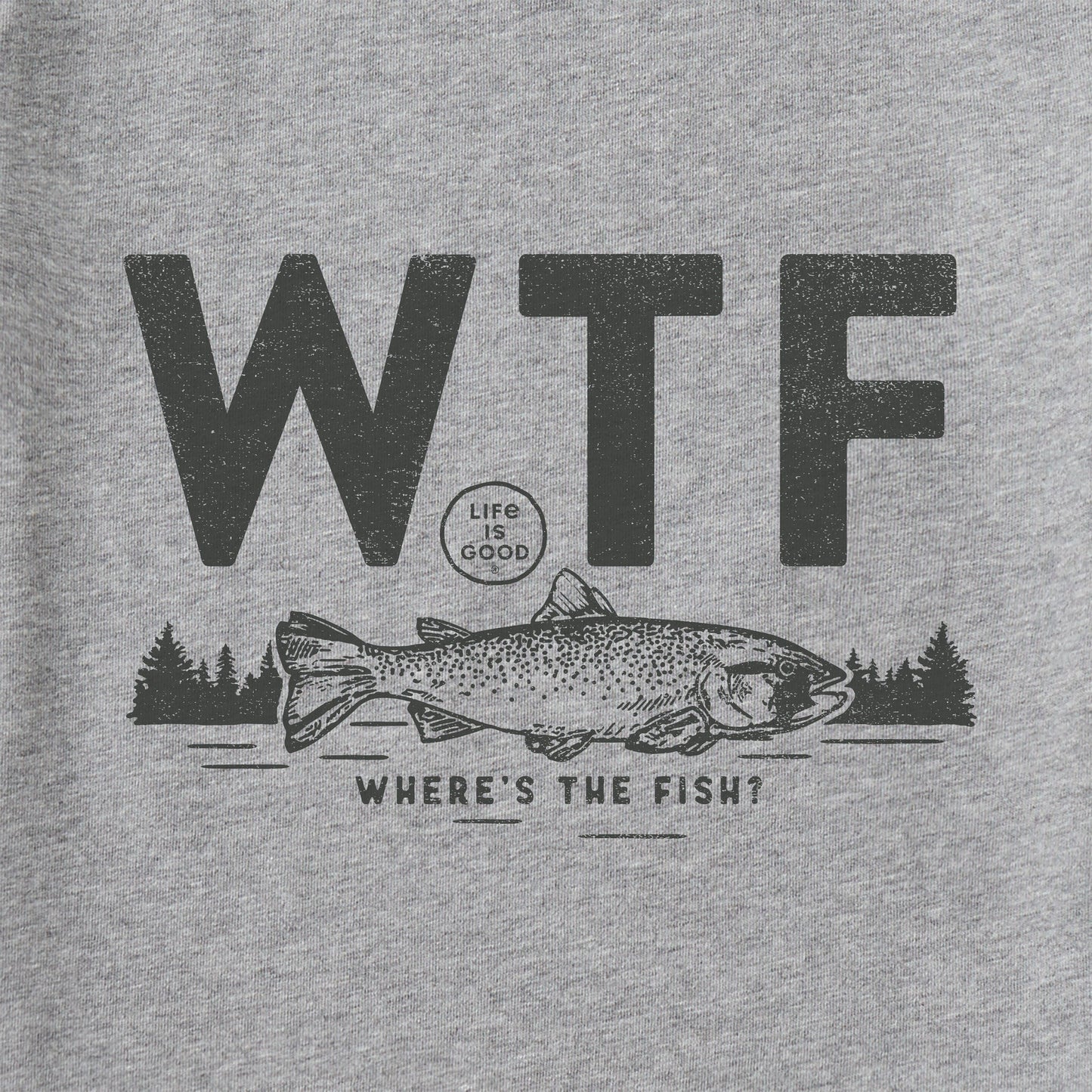 Men's WTF Fish Scenic Long Sleeve Crusher Tee