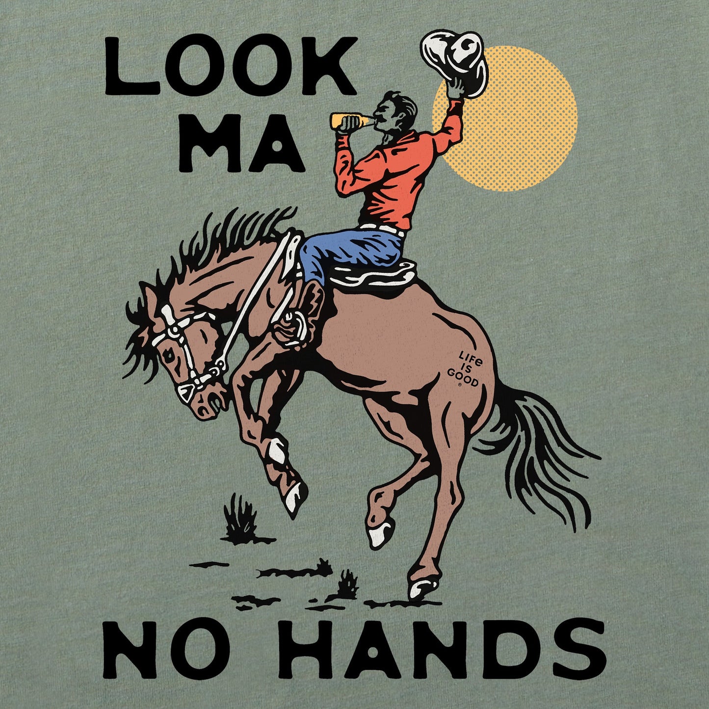 Men's Look Ma No Hands Cowboy Short Sleeve Crusher Tee