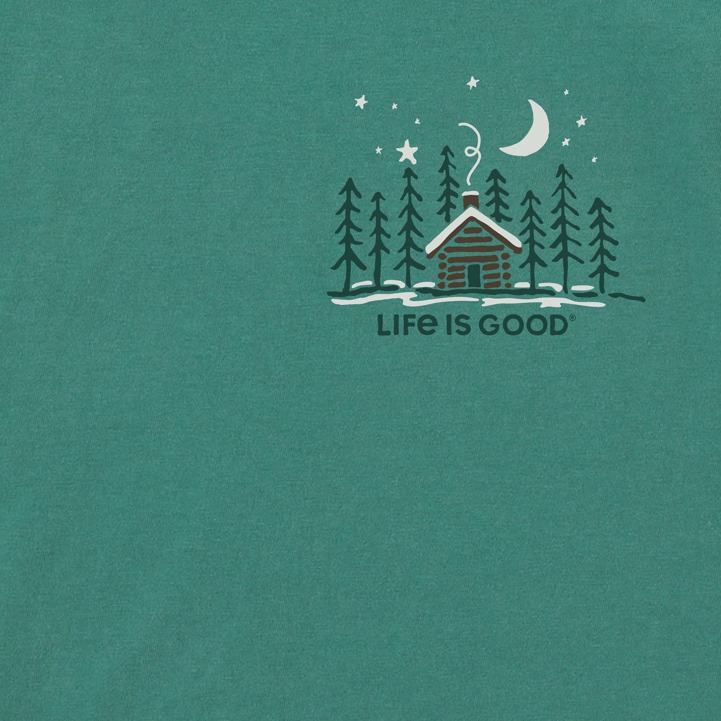 Men's Tiny Snowy Cabin Long Sleeve Crusher Tee