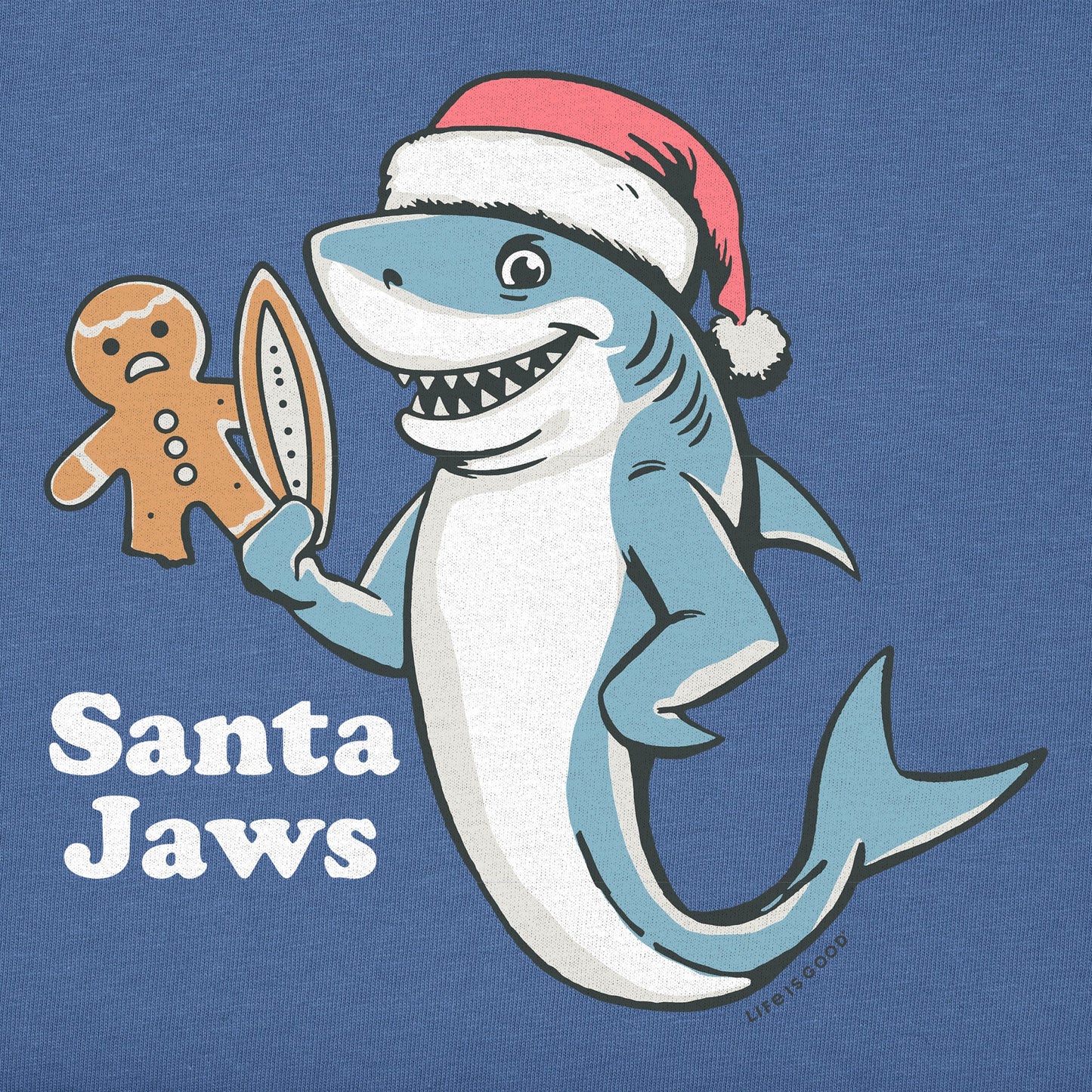 Kids Santa Jaws Shark Short Sleeve Crusher Tee