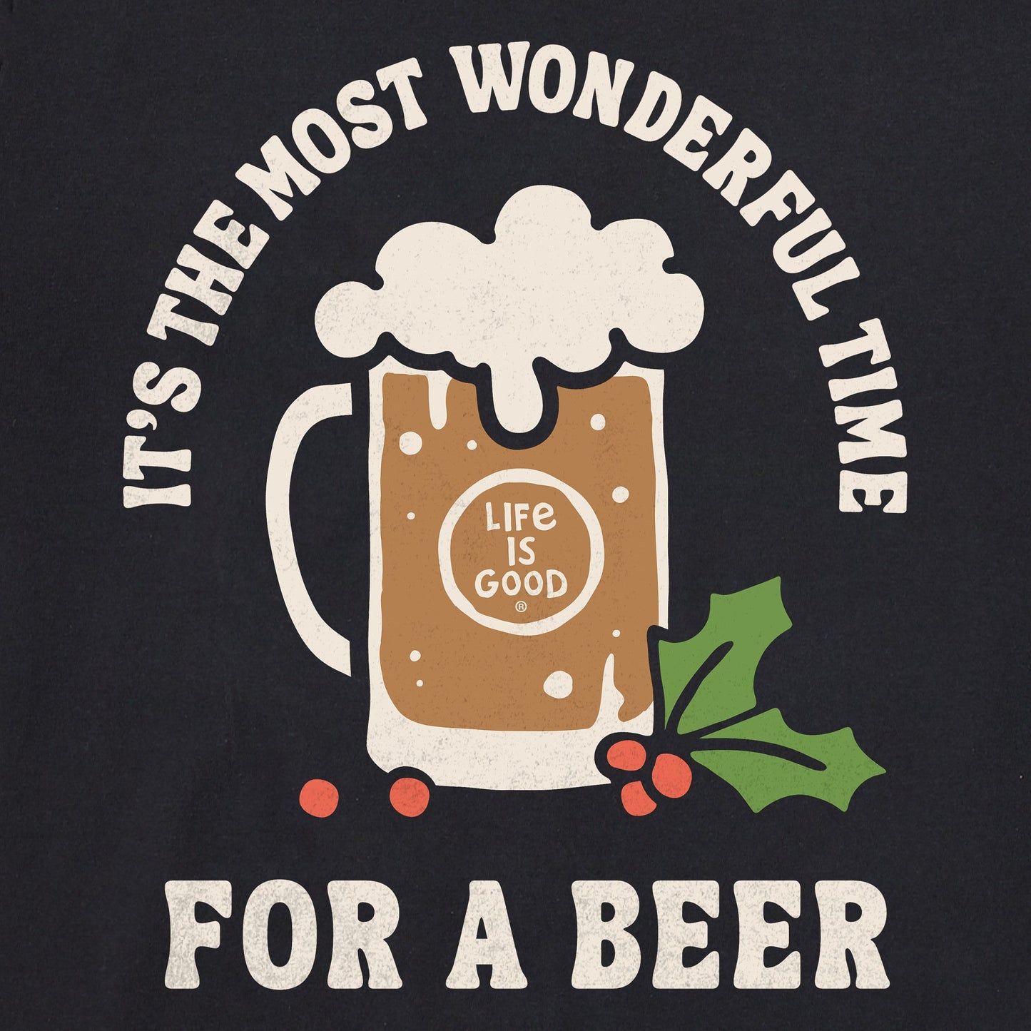 Men's Most Wonderful Time for a Christmas Beer Short Sleeve Crusher Tee