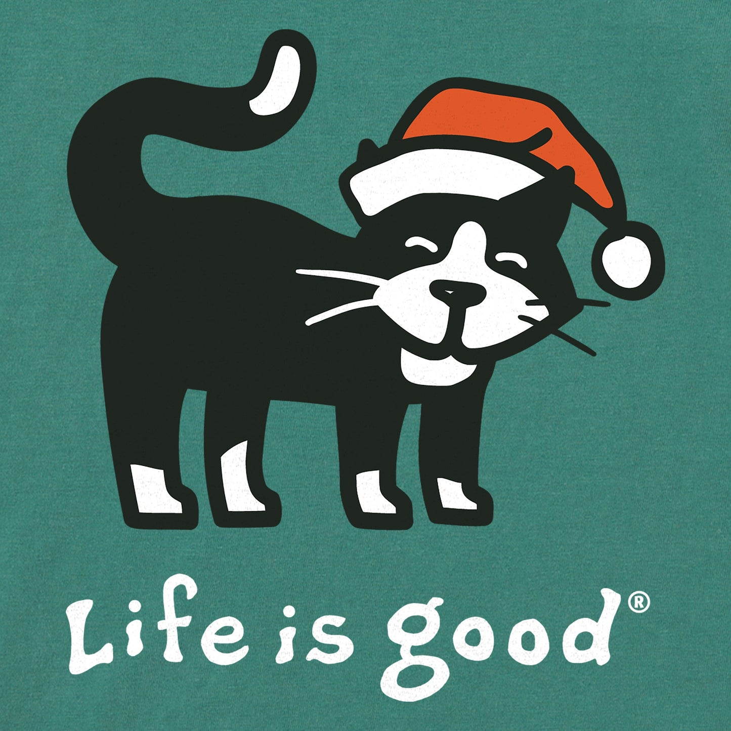 Men's Santa Cat Short Sleeve Crusher Tee