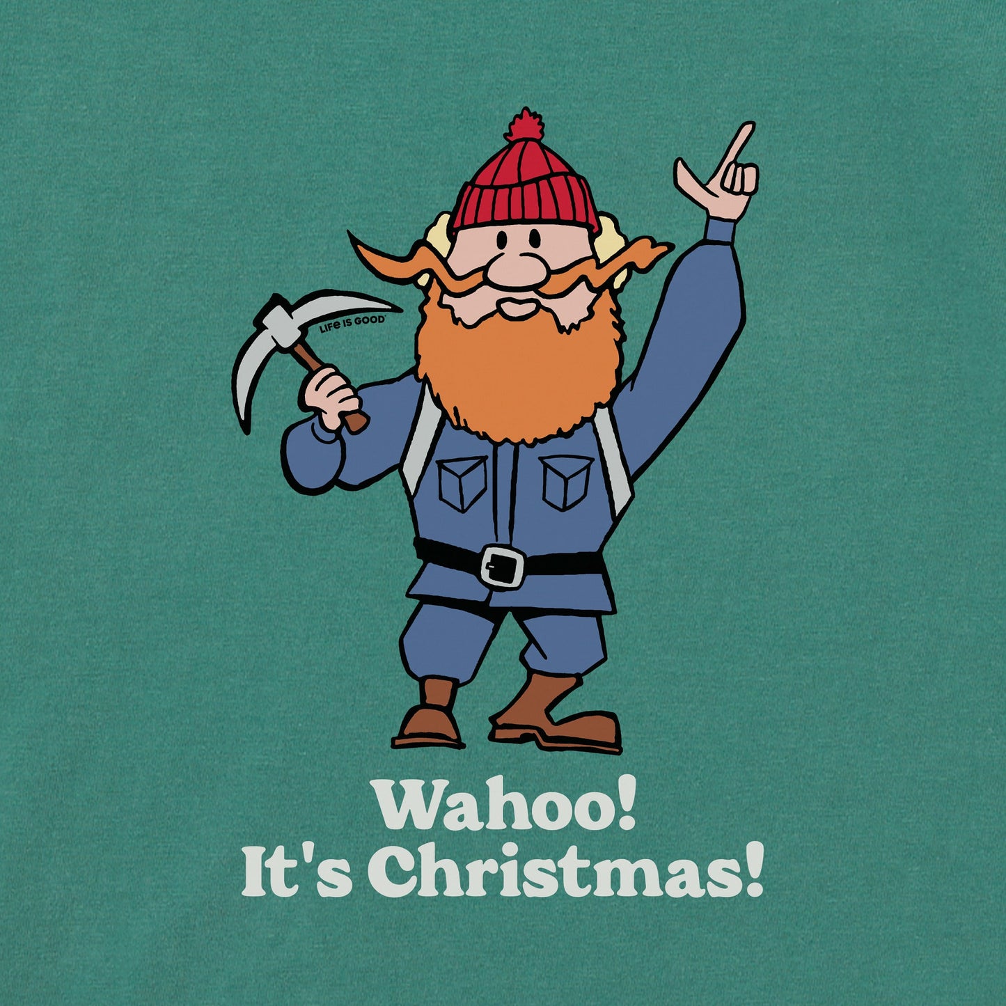 Men's Wahoo! It's Christmas Yukon Long Sleeve Crusher Tee