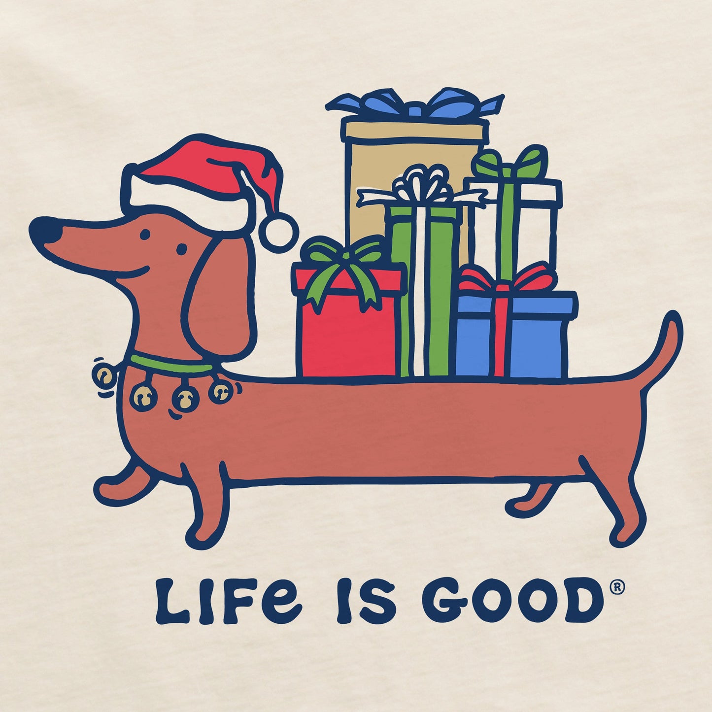 Women's Christmas Dachshund Short Sleeve Crusher Boxy Tee