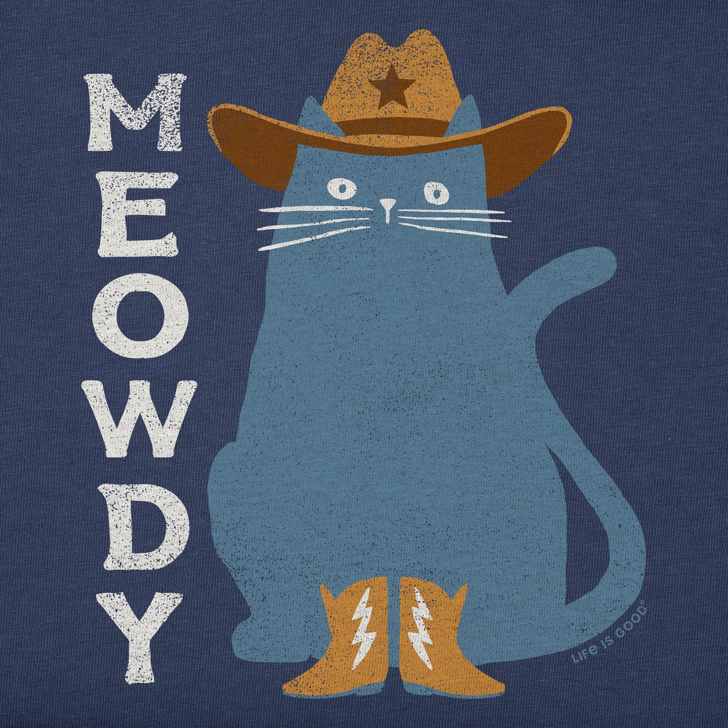 Men's Meowdy Cowboy Cat Long Sleeve Crusher Tee