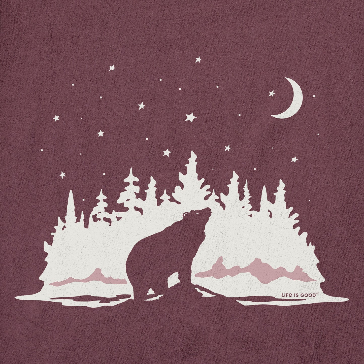 Men's Stargazing Bear Long Sleeve Crusher Tee