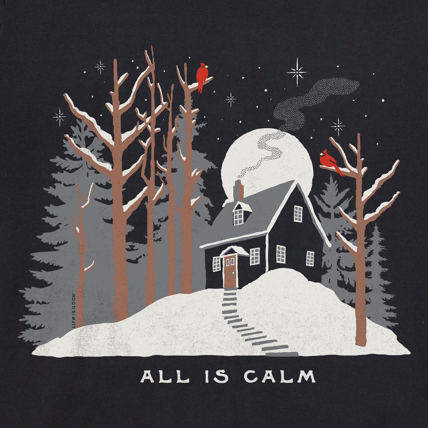 Women's Cottage on the Snowy Hill Long Sleeve Crusher Tee