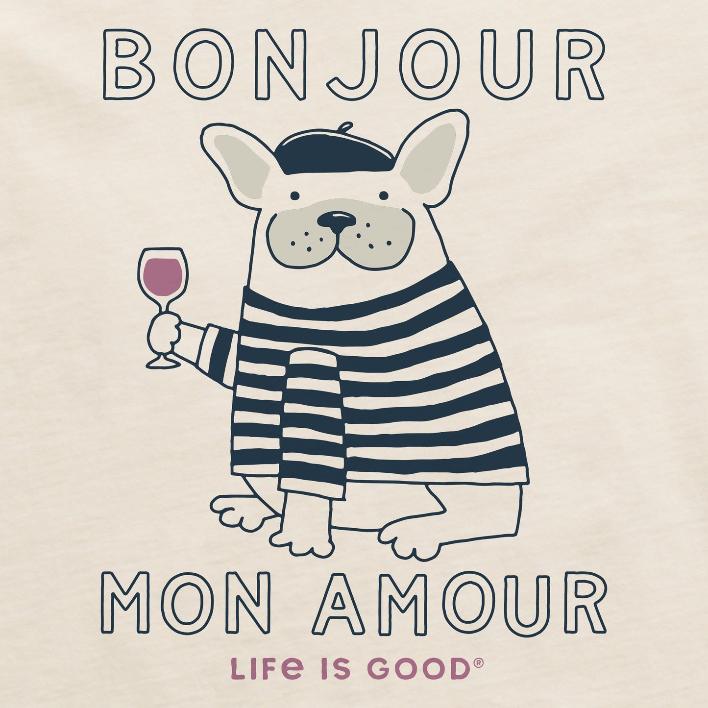 Women's Bonjour Mon Amour Short Sleeve Crusher Tee