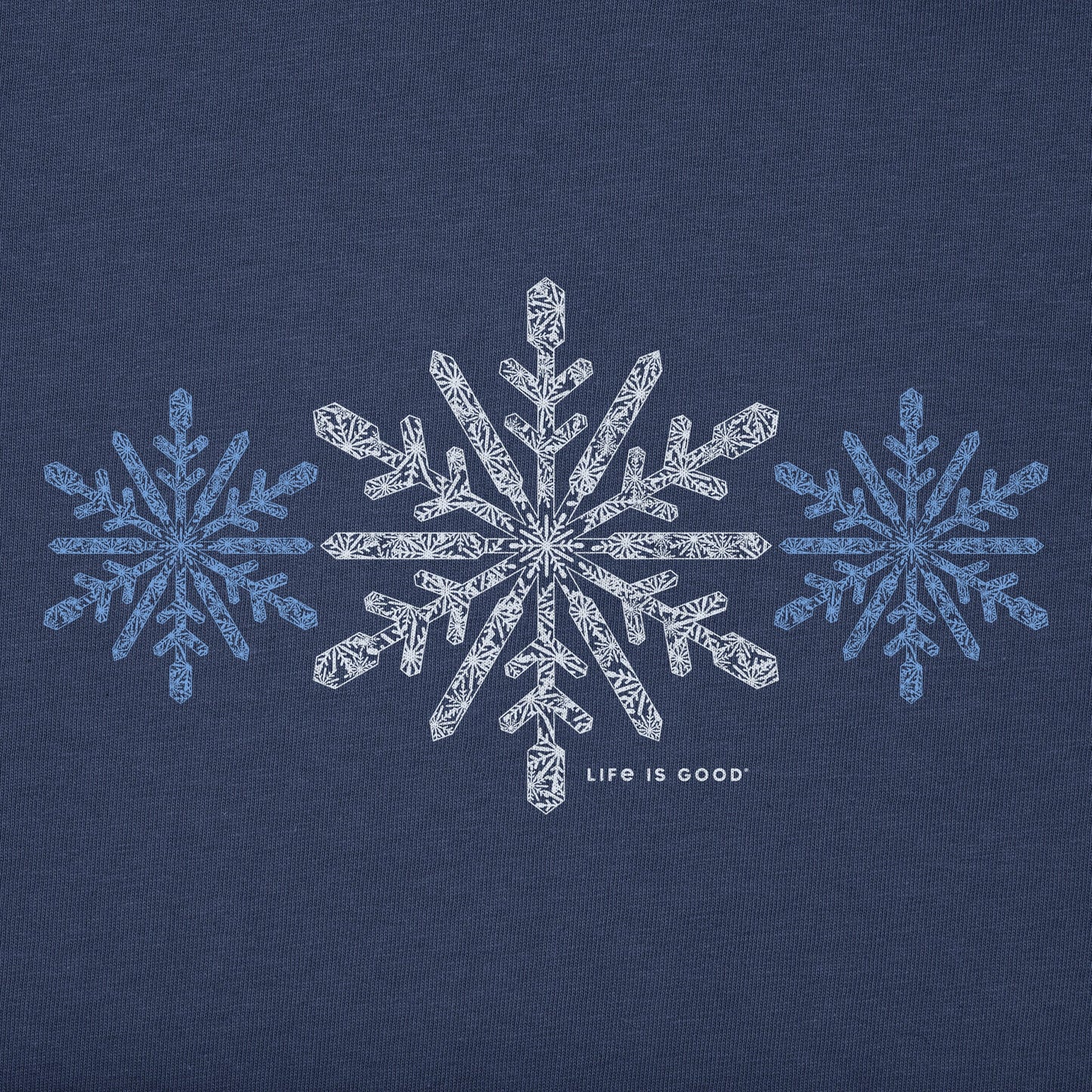 Women's Three Delicate Snowflakes Long Sleeve Crusher Vee