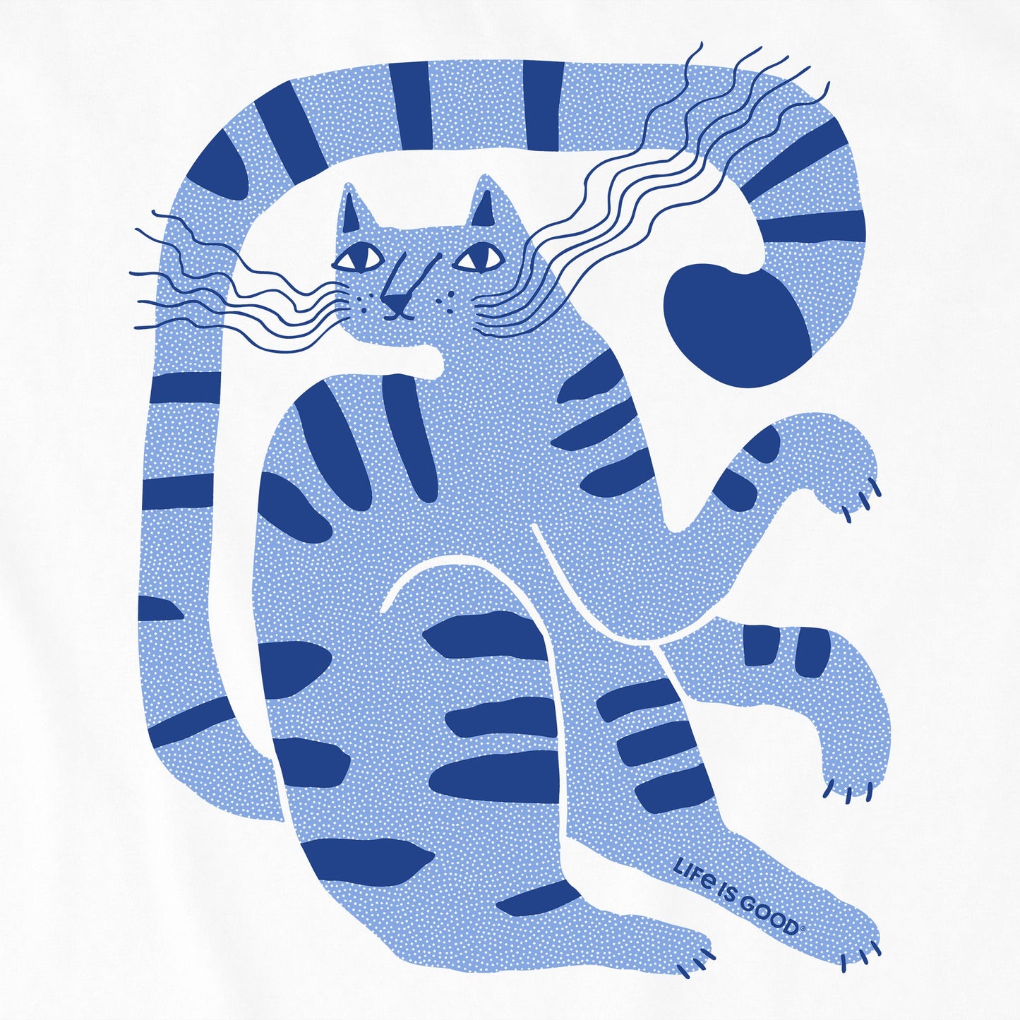 Kids Blue Cat Short Sleeve Crusher Tee