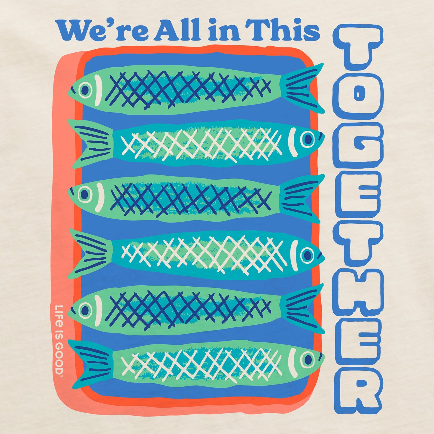 Women's We're All in This Together Fish Short Sleeve Crusher Boxy Tee