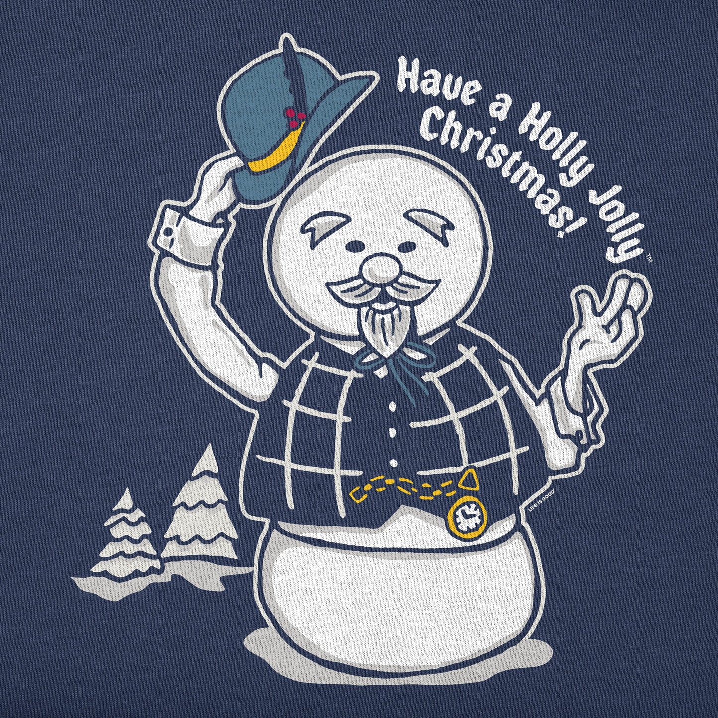 Men's Sam Have a Holly Jolly Christmas Long Sleeve Crusher Tee