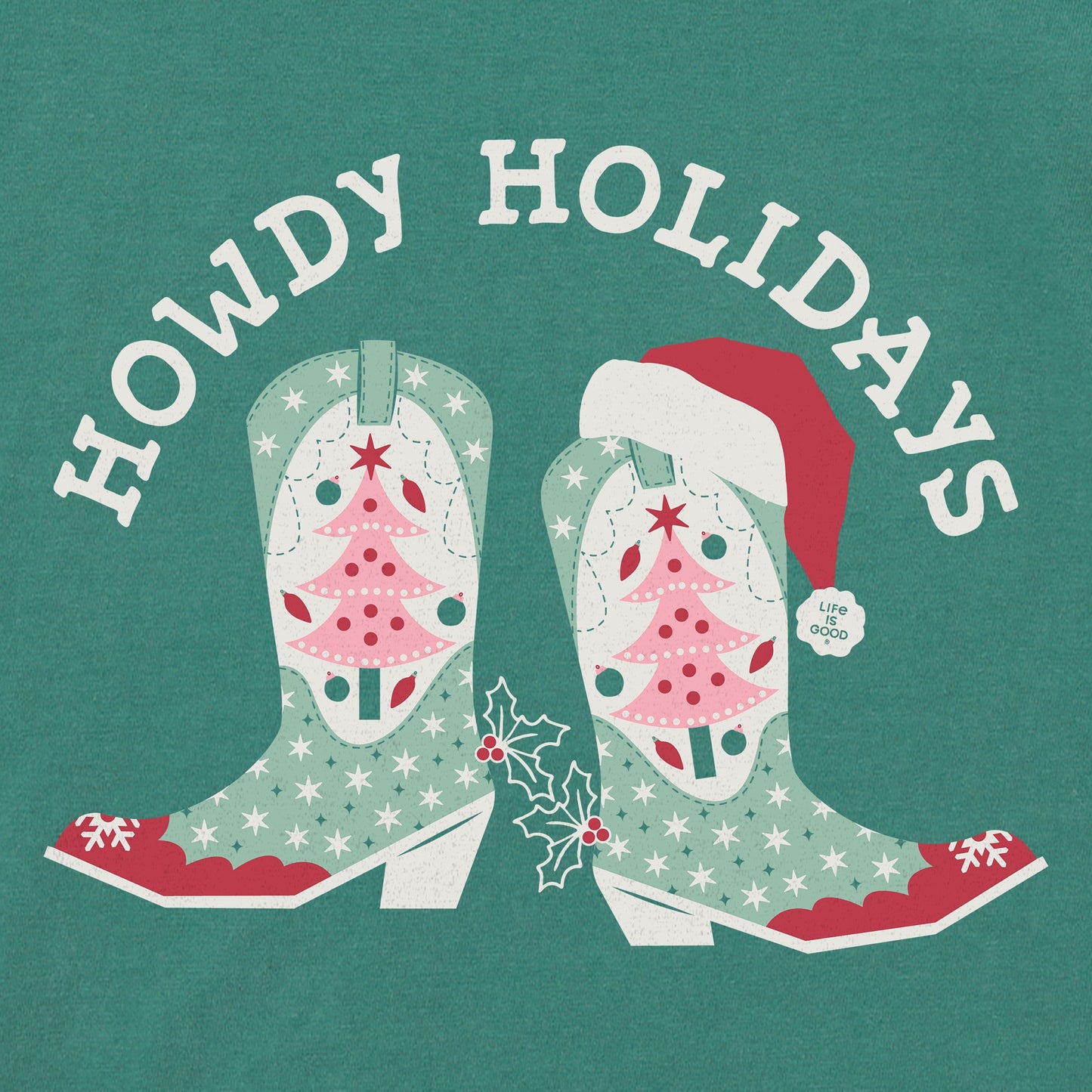 Kids Howdy Holidays Boots Short Sleeve Crusher Tee