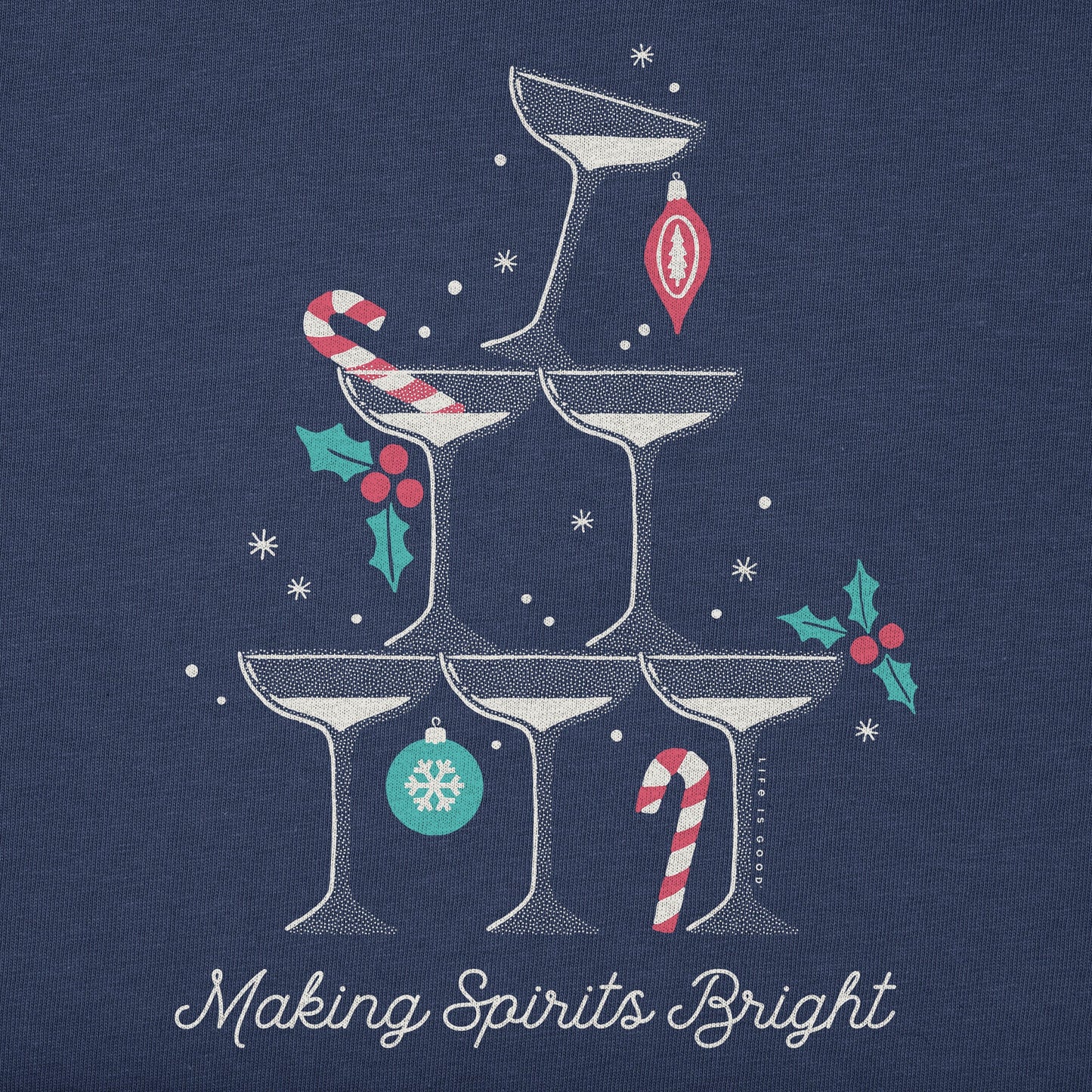 Men's Making Spirits Bright Cocktails Short Sleeve Crusher Tee
