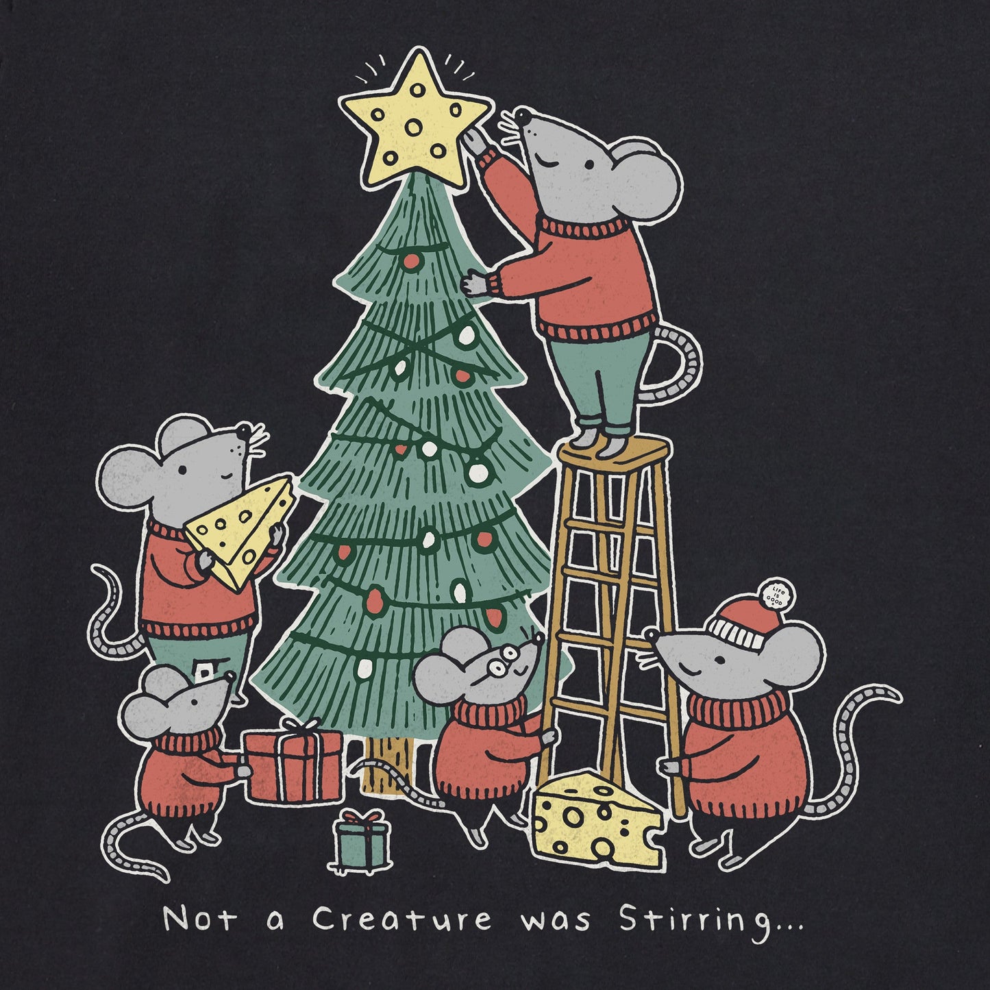 Men's Not a Creature was Stirring Long Sleeve Crusher Tee