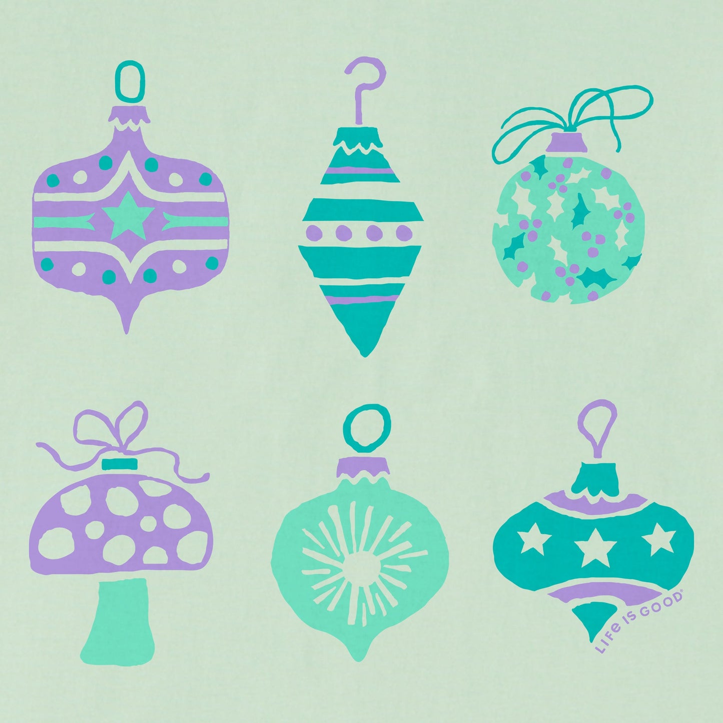 Women's Colorful Ornament Six Pack Short Sleeve Crusher Boxy Tee