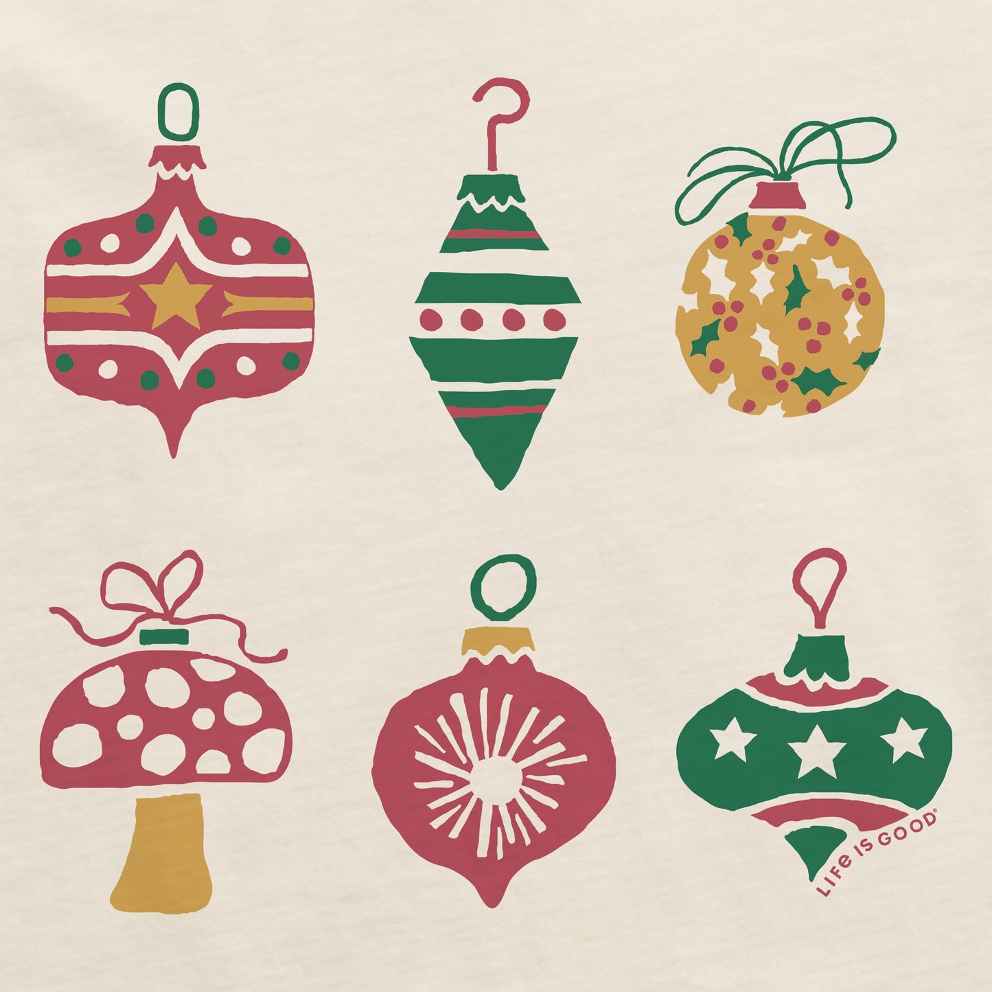 Women's Colorful Ornament Six Pack Short Sleeve Crusher Tee