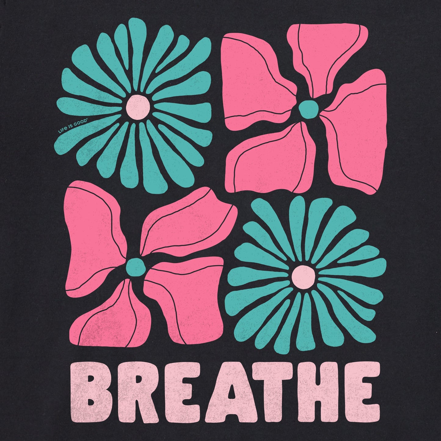 Women's Breathe Four Flowers Short Sleeve Crusher Tee