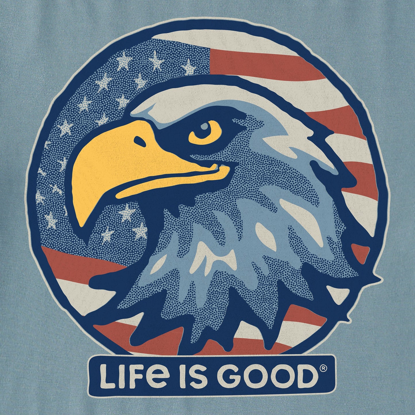 Men's Eagle Head Flag Short Sleeve Crusher Tee