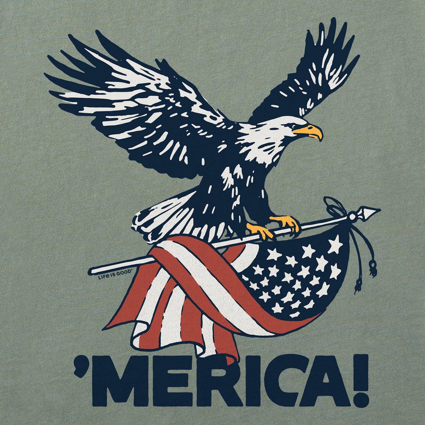 Men's 'Merica Eagle Long Sleeve Crusher Tee