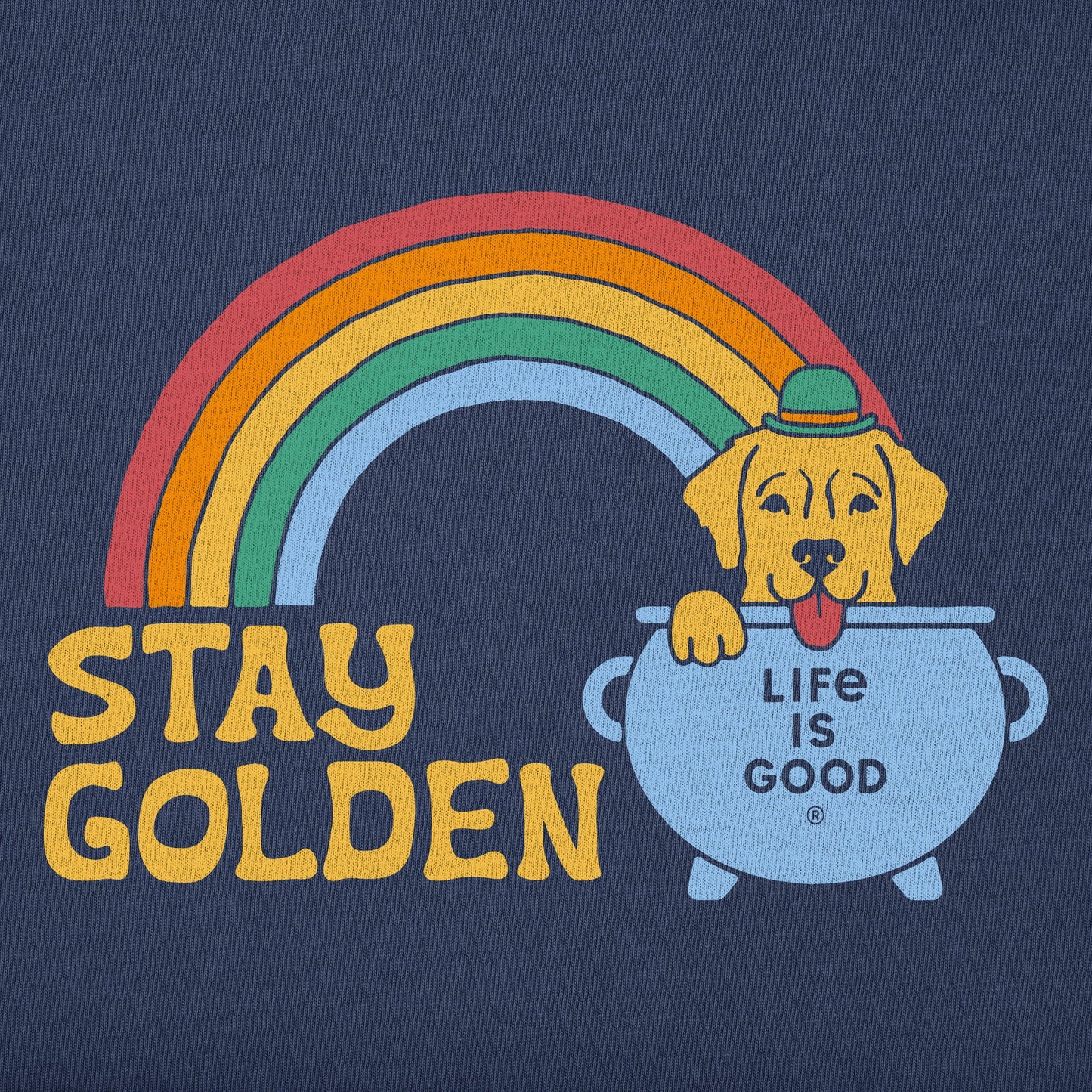 Men's Stay Golden Retriever Short Sleeve Crusher Tee