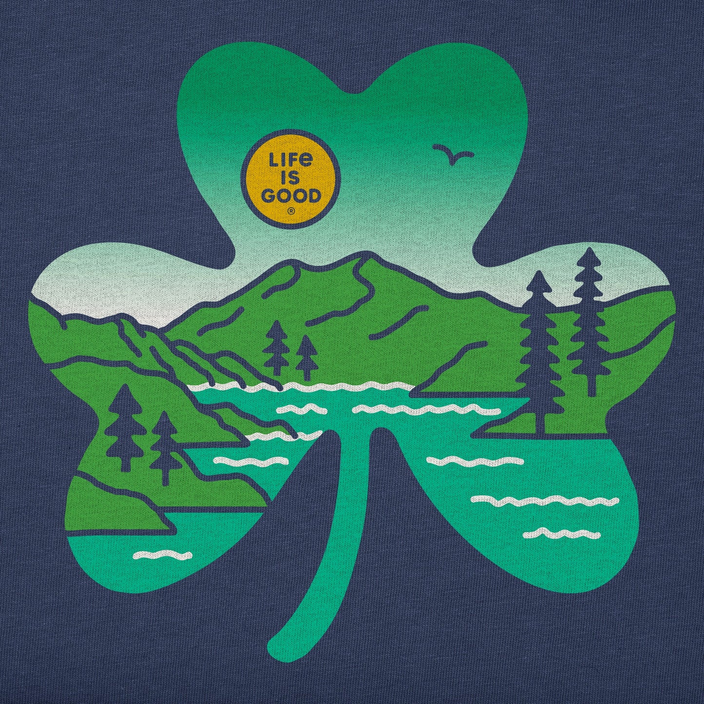 Men's Irish Shamrock Landscape Long Sleeve Crusher Tee