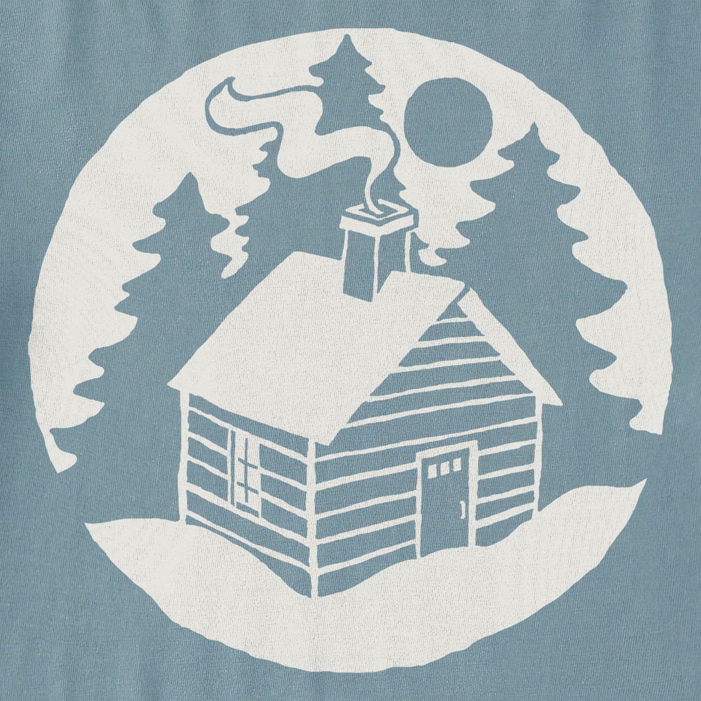 Men's Moonlit Snowy Cabin Short Sleeve Crusher Tee