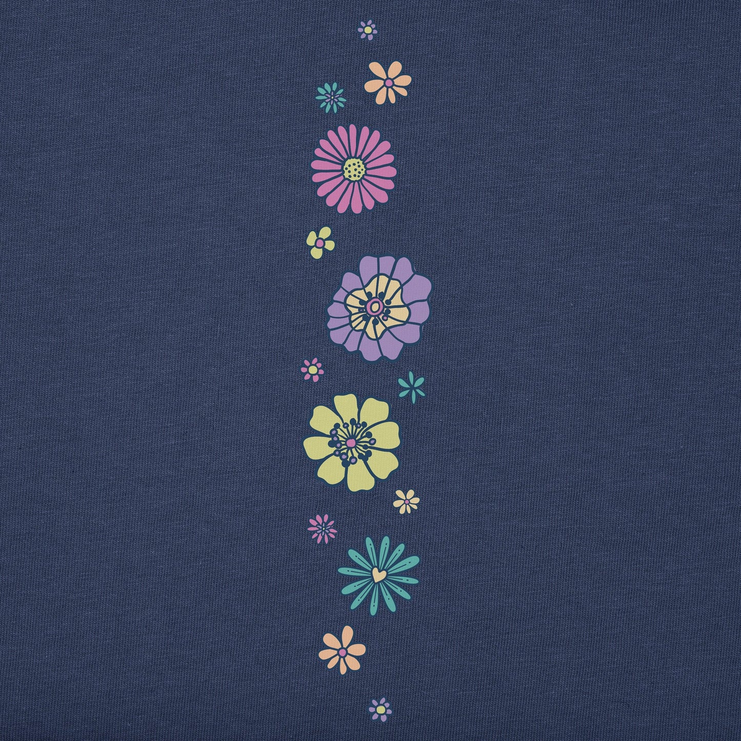 Women's Retro Flowers Long Sleeve Crusher Boxy Tee