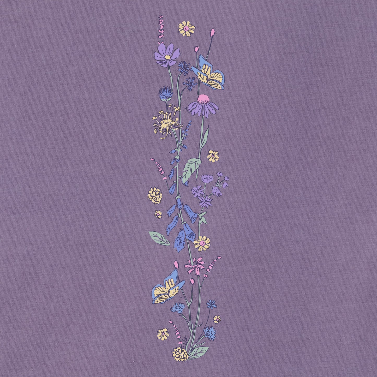 Women's Butterflies & Wildflowers Long Sleeve Crusher Boxy Tee