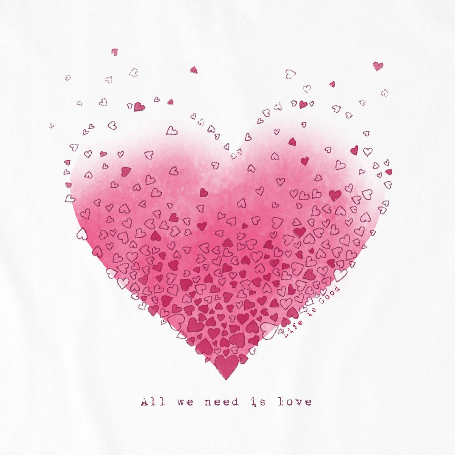 Women's Scattered Hearts Short Sleeve Crusher Boxy Tee