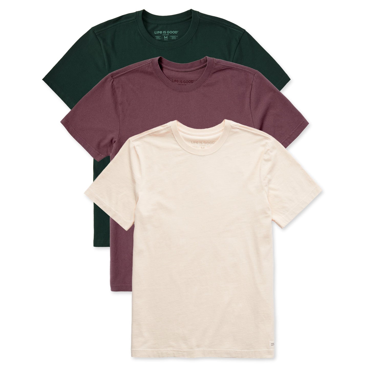 Men's Solid 3-Pack Crusher Tee Multi 5