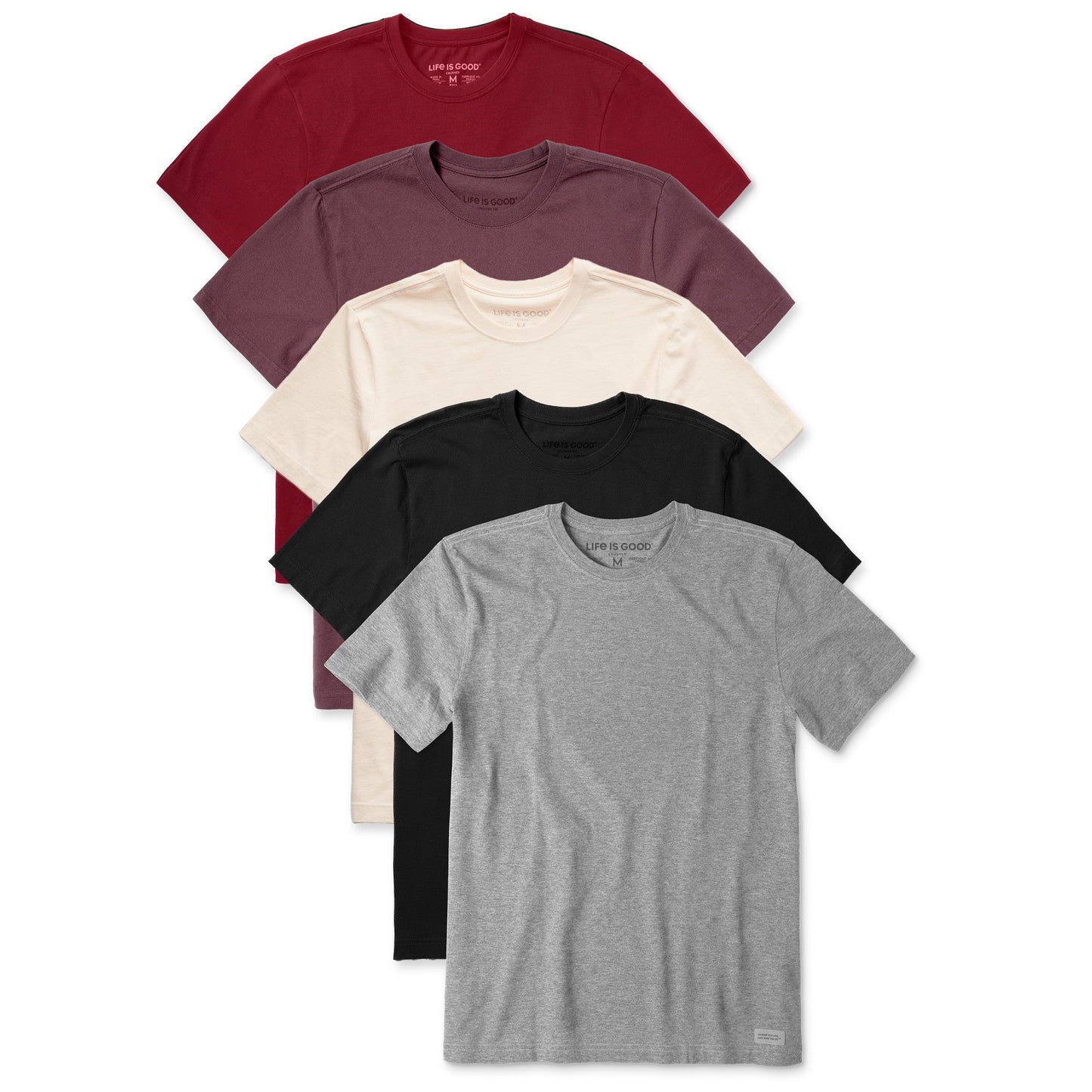Men's Solid 5-Pack Crusher Tee Multi 6