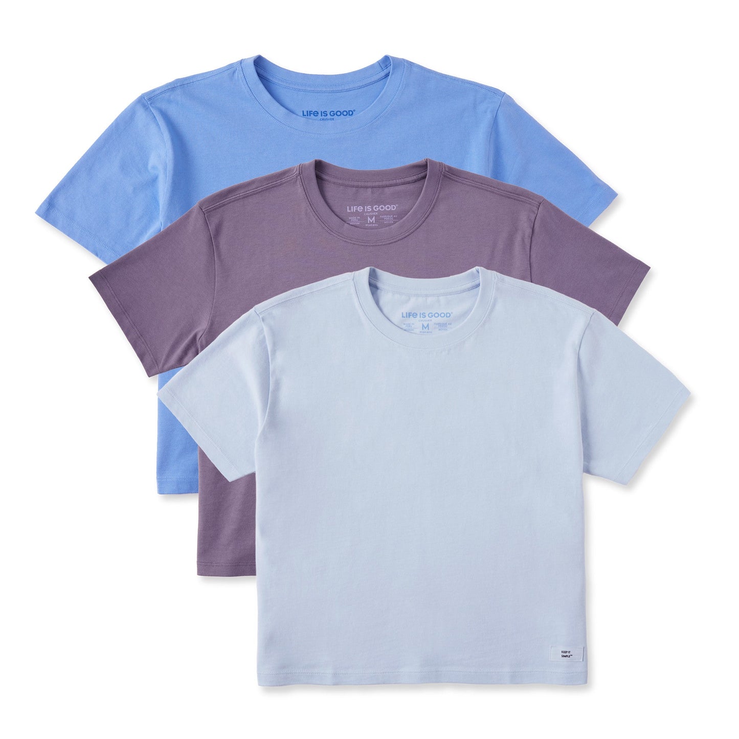 Women's Solid 3-Pack Boxy Crusher Tee Multi 2