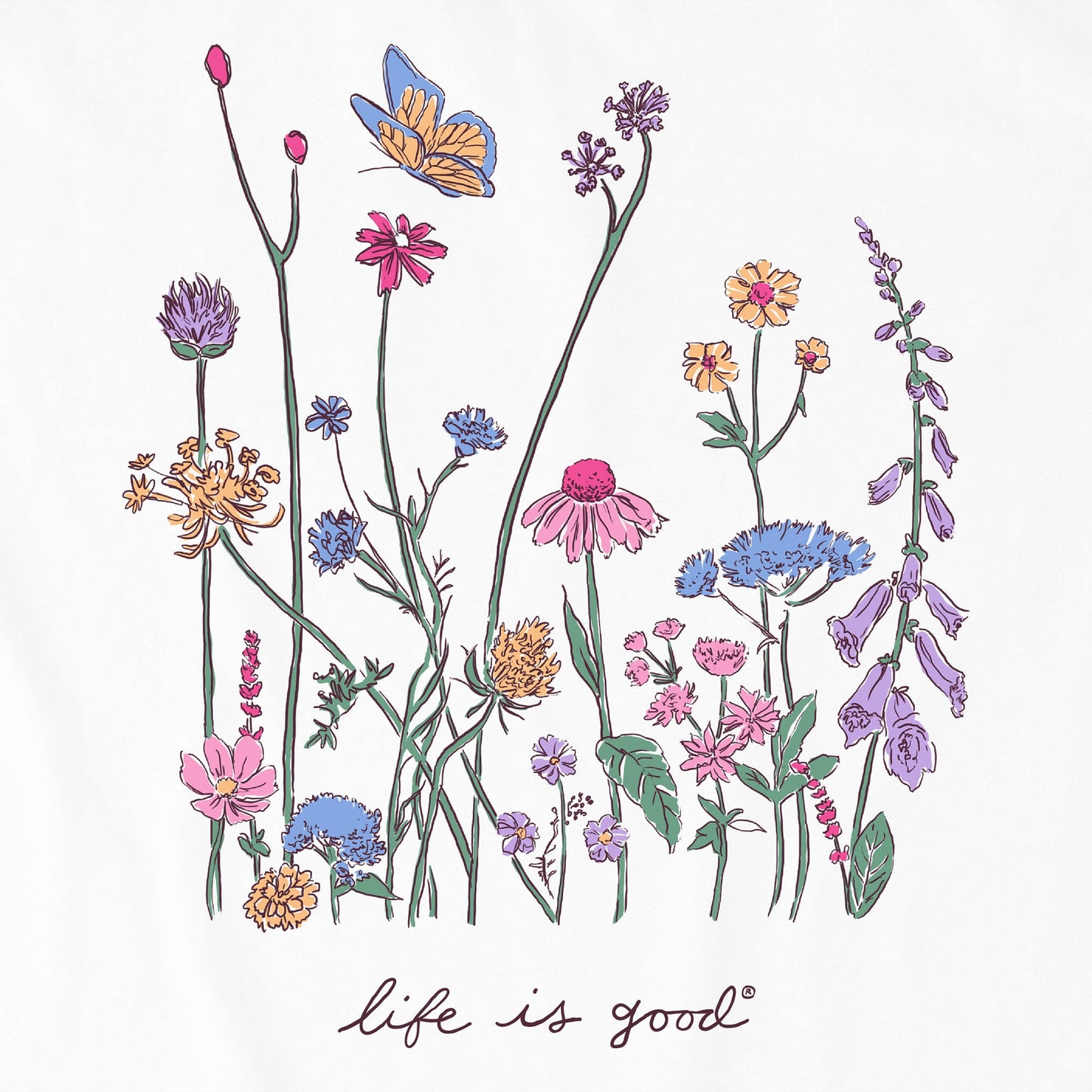 Women's Realaxed Wildflowers Short Sleeve Crusher Boxy Tee