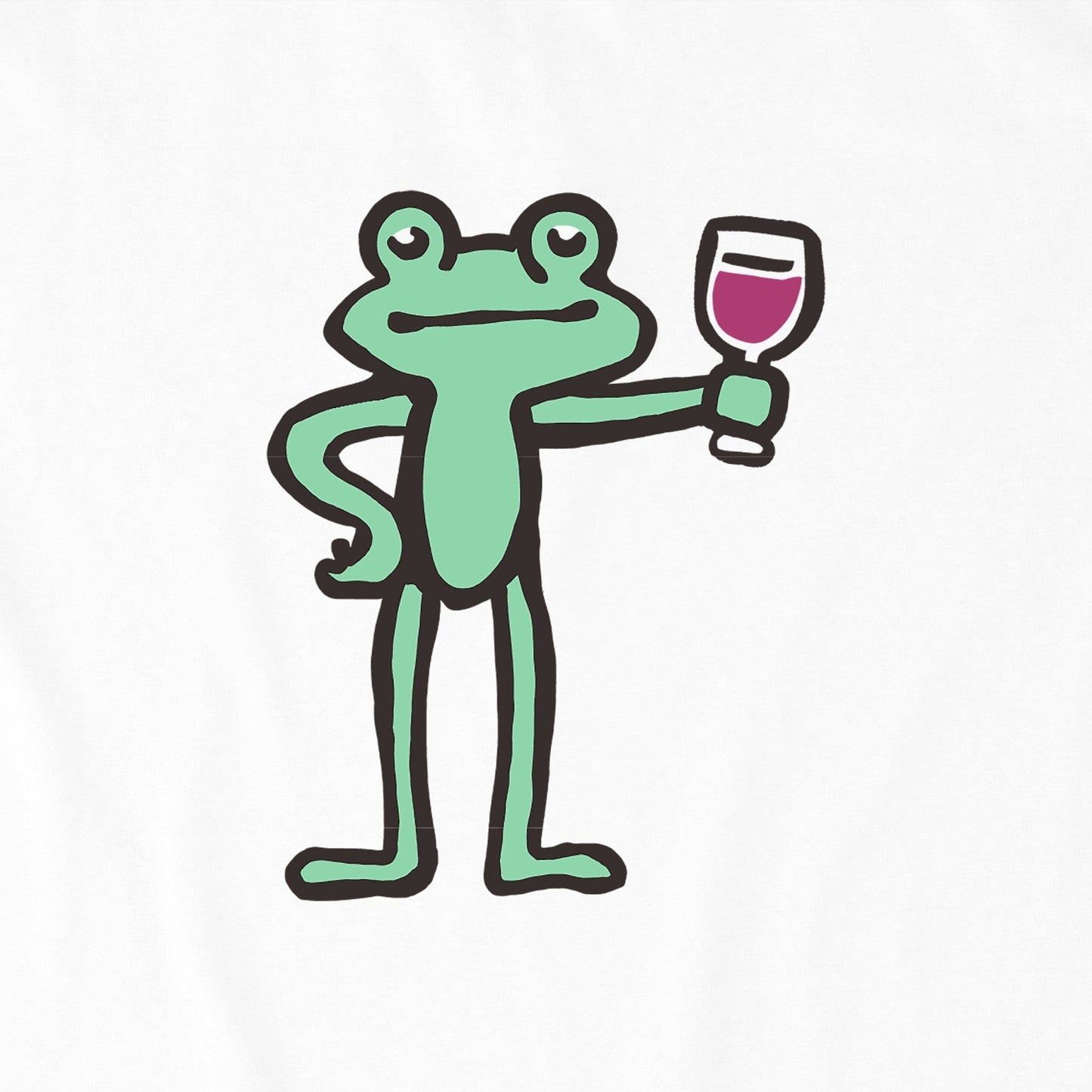 Women's Frog with Wine Short Sleeve Crusher Boxy Tee
