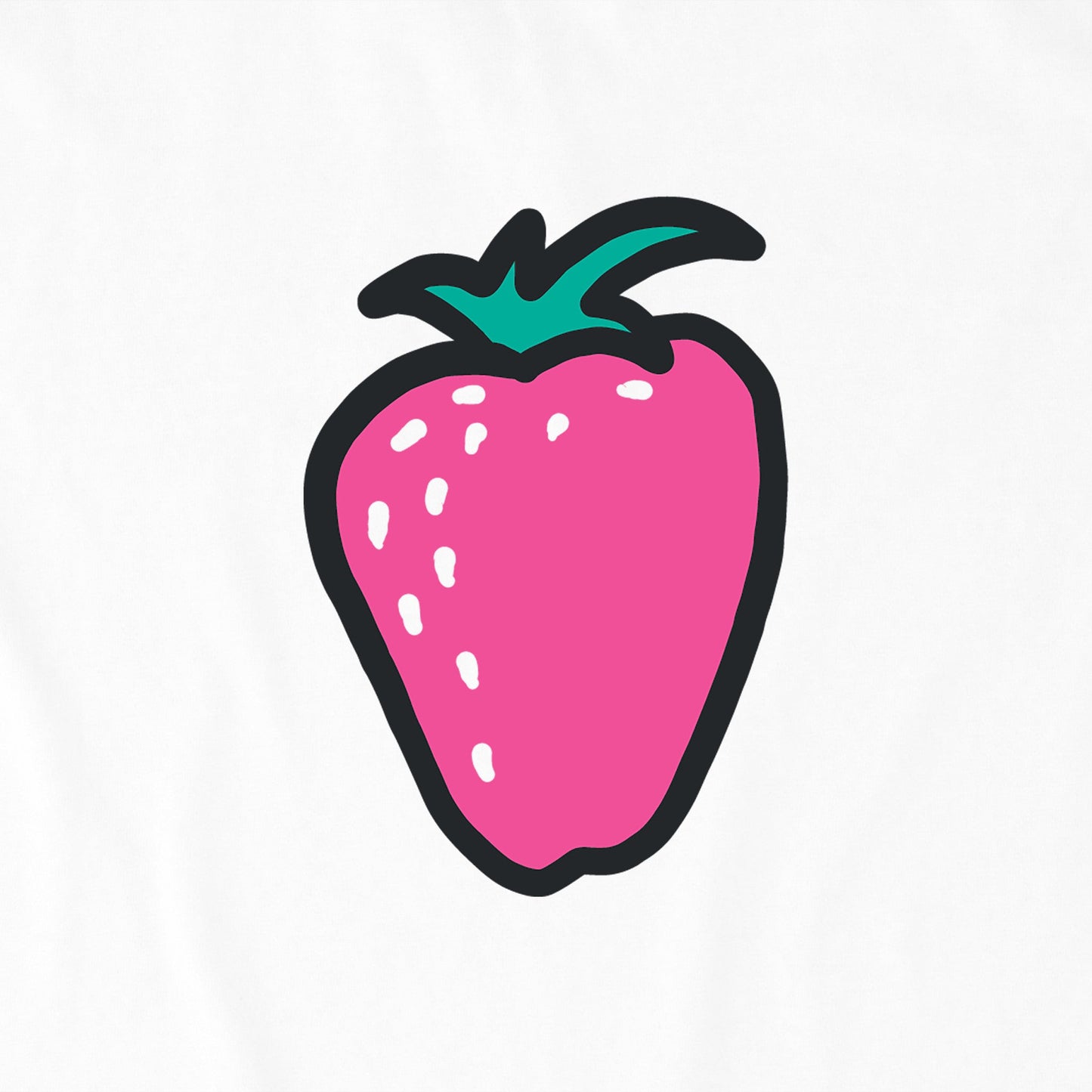 Women's Simple Strawberry Short Sleeve Crusher Boxy Tee