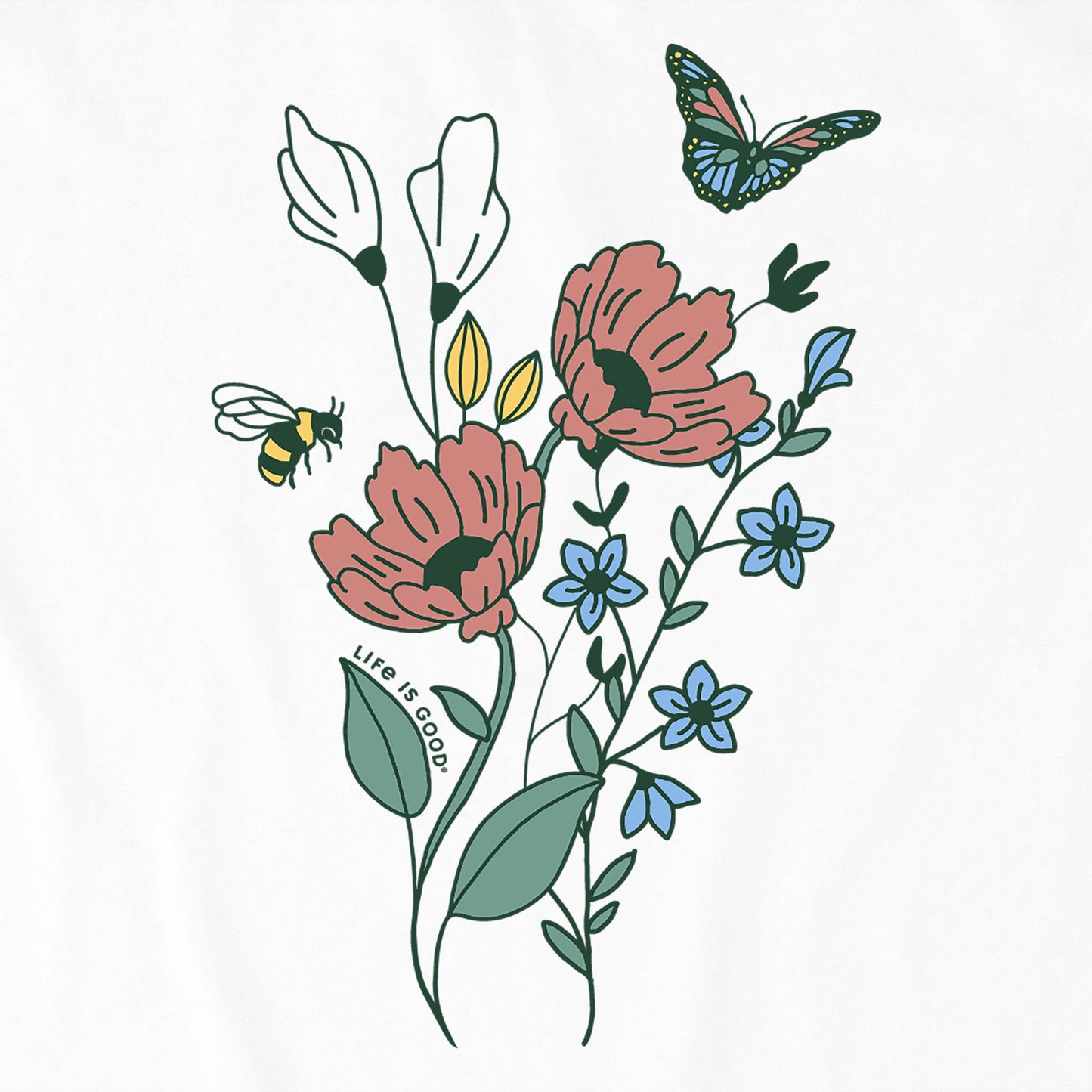Women's Wildflowers Bouquet Short Sleeve Crusher Boxy Tee
