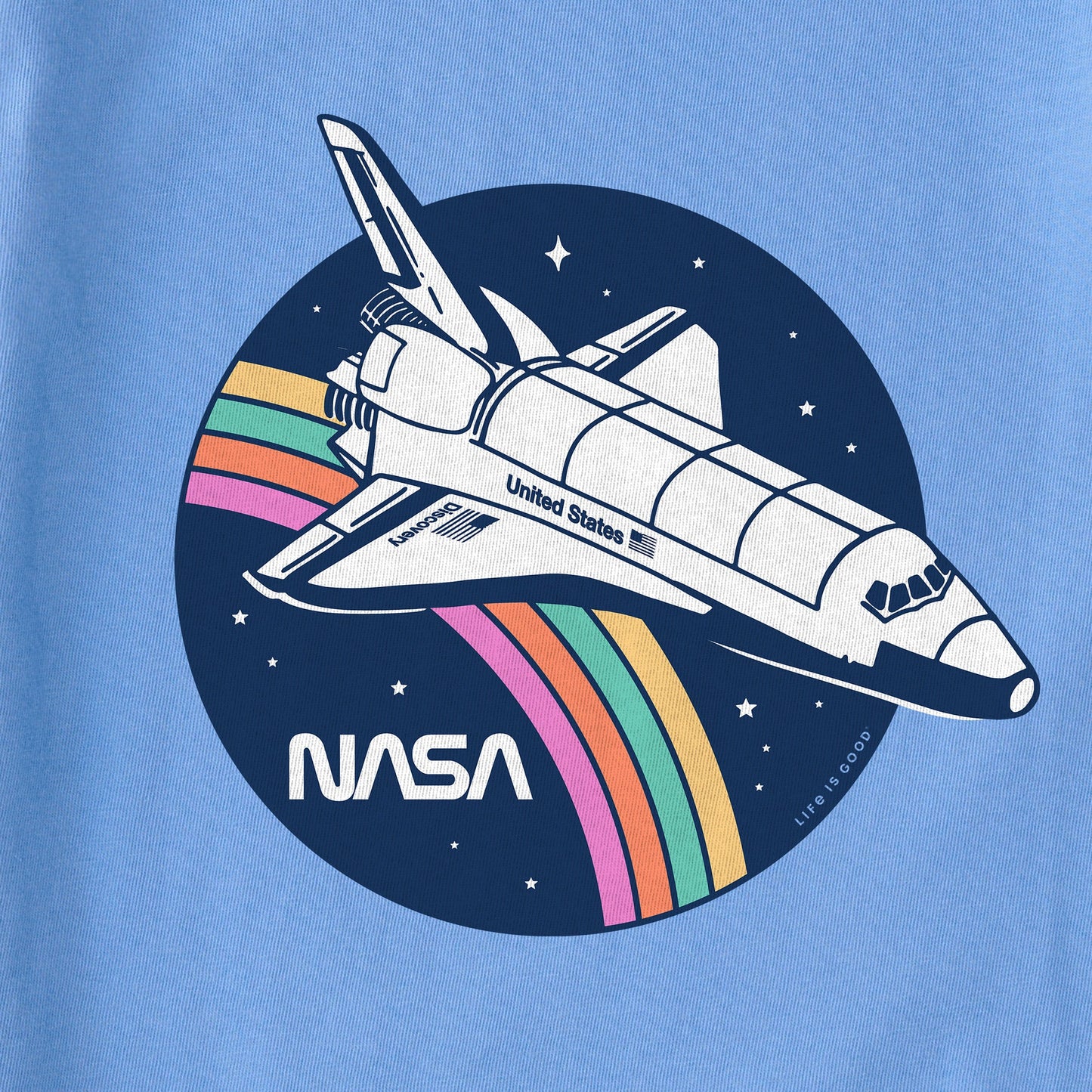 Kids NASA Rainbow Shuttle Short Sleeve Crusher Tee
