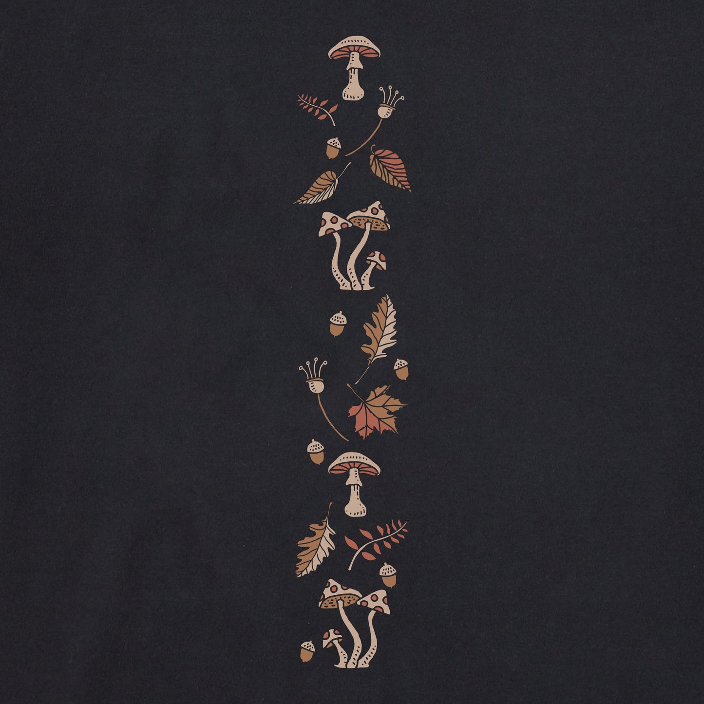 Women's Fall Mushrooms Long Sleeve Crusher Boxy Tee