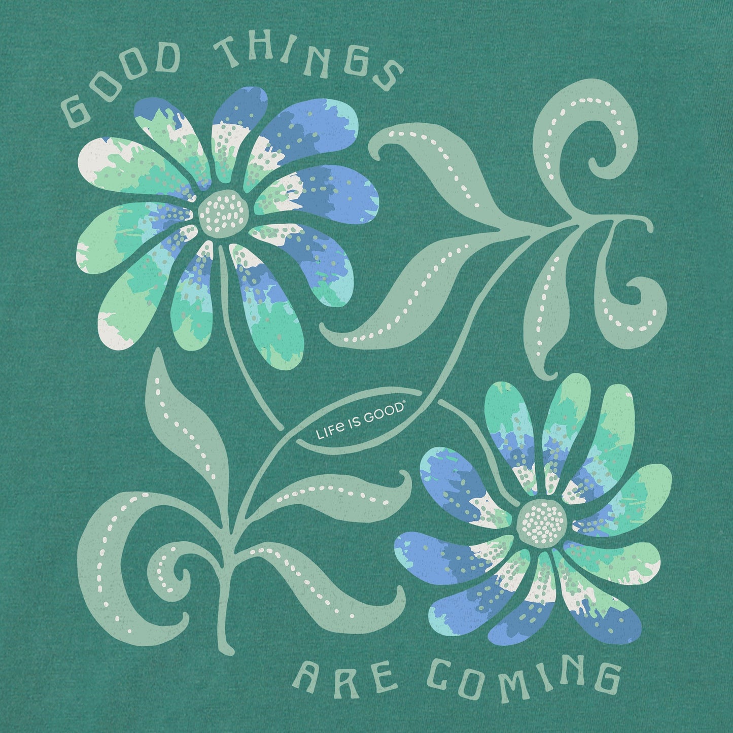 Women's Good Things Flower Tie Dye Short Sleeve Crusher Boxy Tee