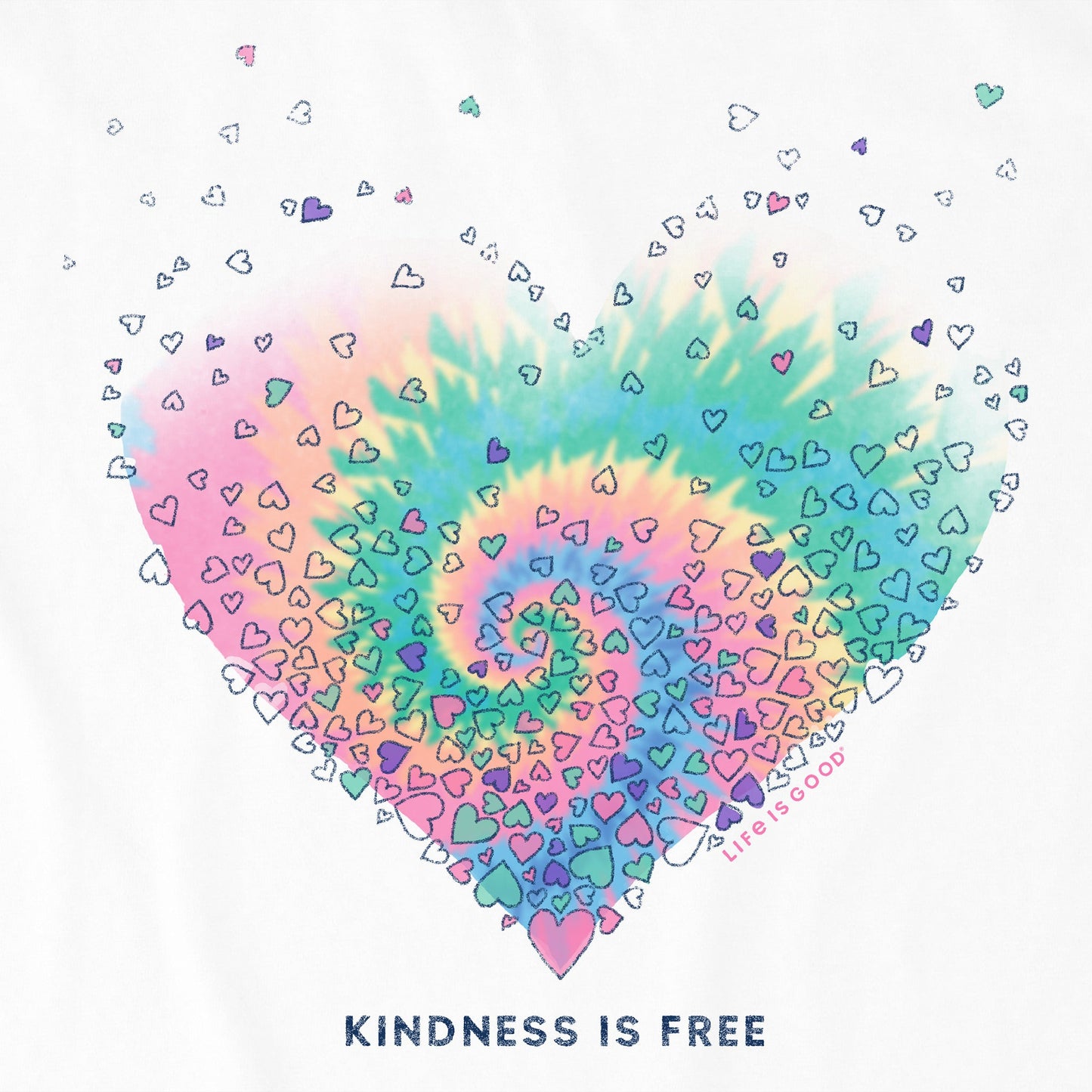 Women's Evaporating Heart Tie Dye Short Sleeve Tee