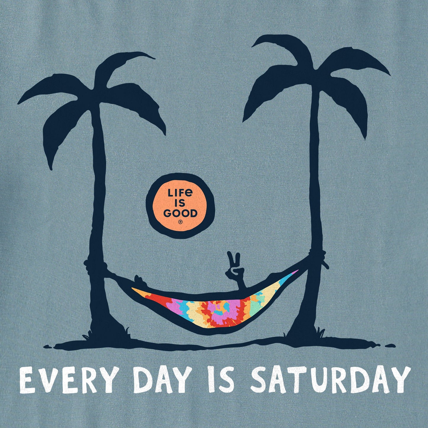 Women's Saturday Hammock Palms Tie Dye Short Sleeve Crusher Tee