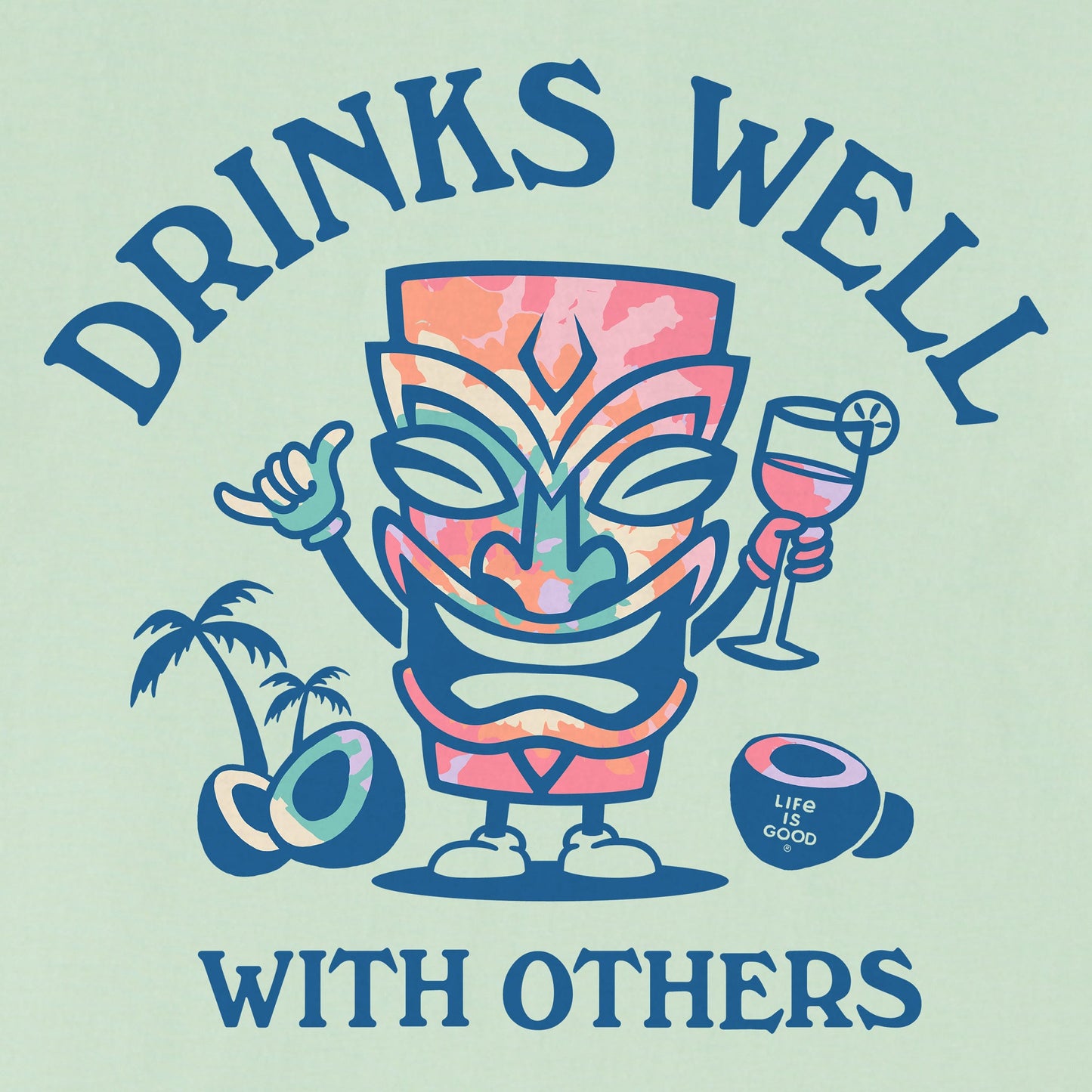 Women's Tiki Drinks Well Tie Dye Short Sleeve Crusher Tee