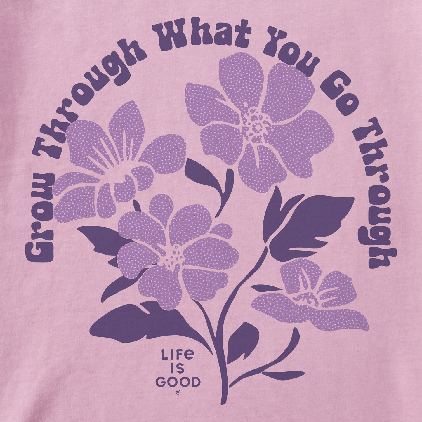 Kids Grow Through What You Go Through Flowers Short Sleeve Crusher Tee