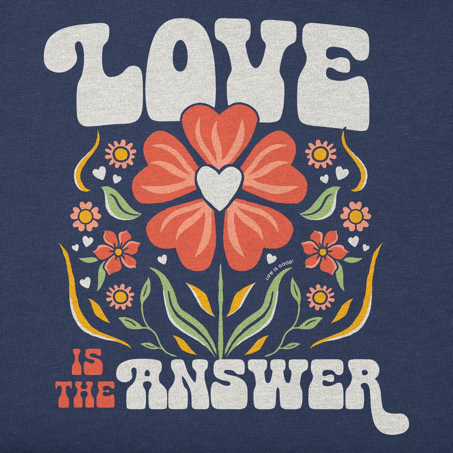 Kids Love is the Answer Flowers Short Sleeve Crusher Tee